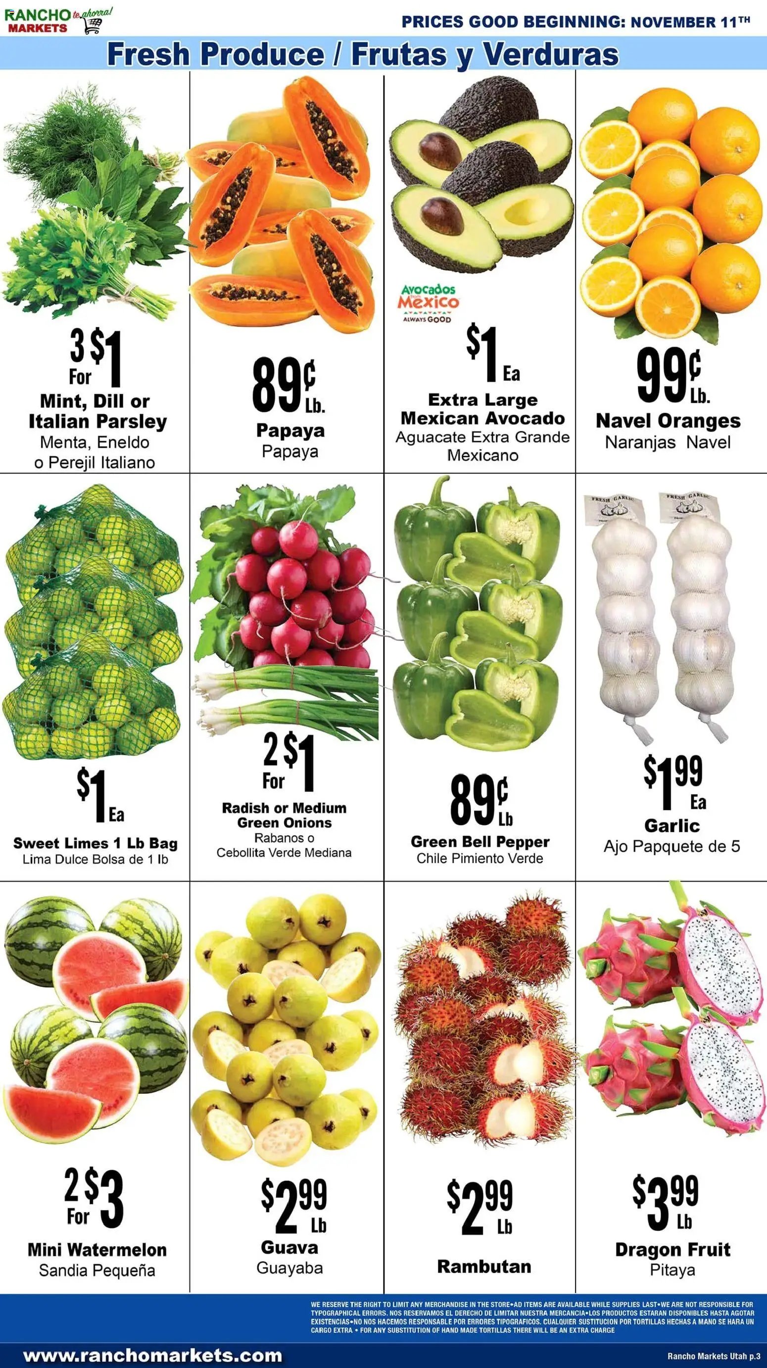 Rancho Markets offer from 11/11/2025 Weekly Ad