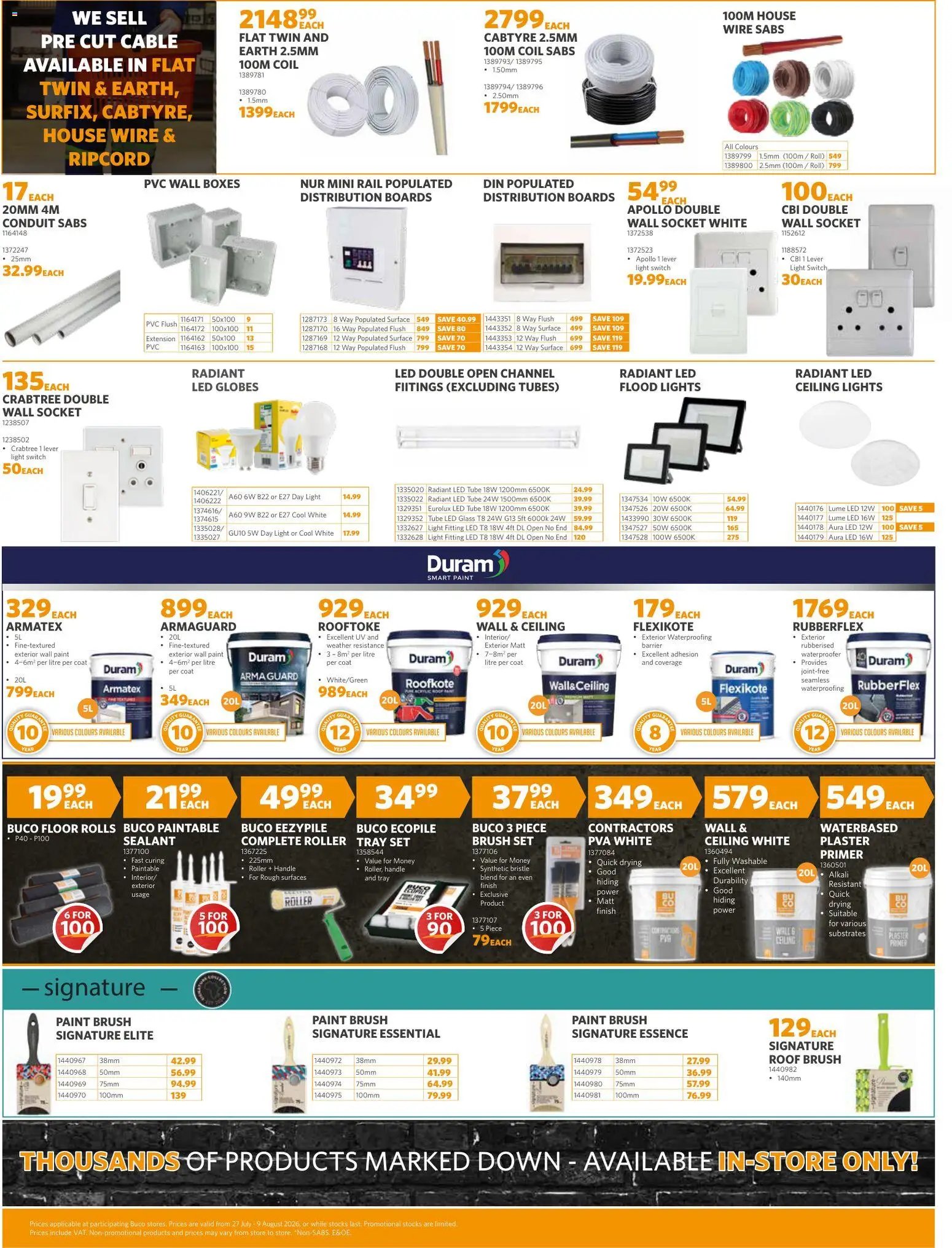 BUCO special from 27/07/2026 BUCO Orange Square Sale - Coastal Fundamental