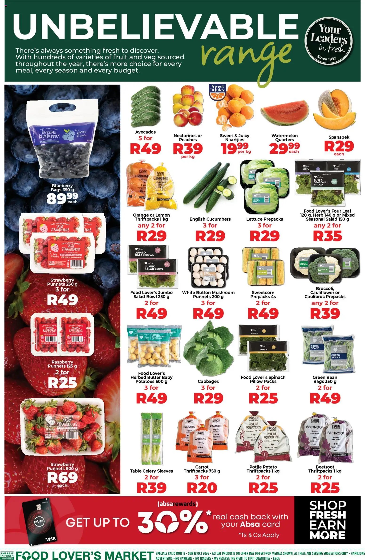Food Lover's Market Western Cape - Weekly Specials from 12/10 - 18/10/2026 > Promotions