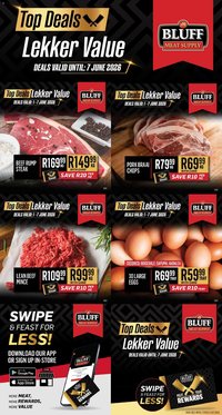 Bluff Meat Supply special from 01/06/2026 Bluff Meat Supply Top Deals. Lekker Value.
