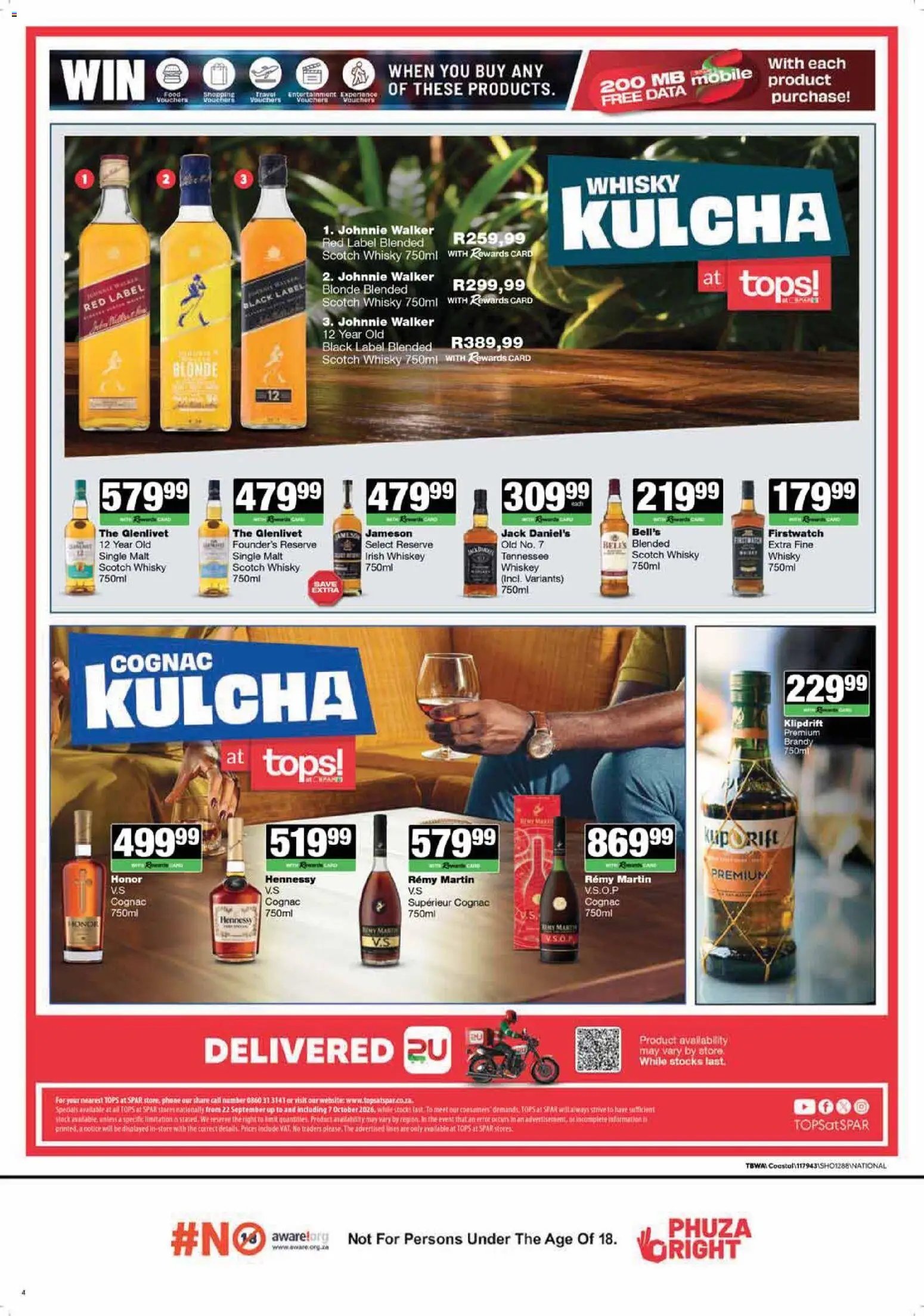 Tops at Spar special from 22/09/2026 Tops at Spar Specials Wine Kulcha