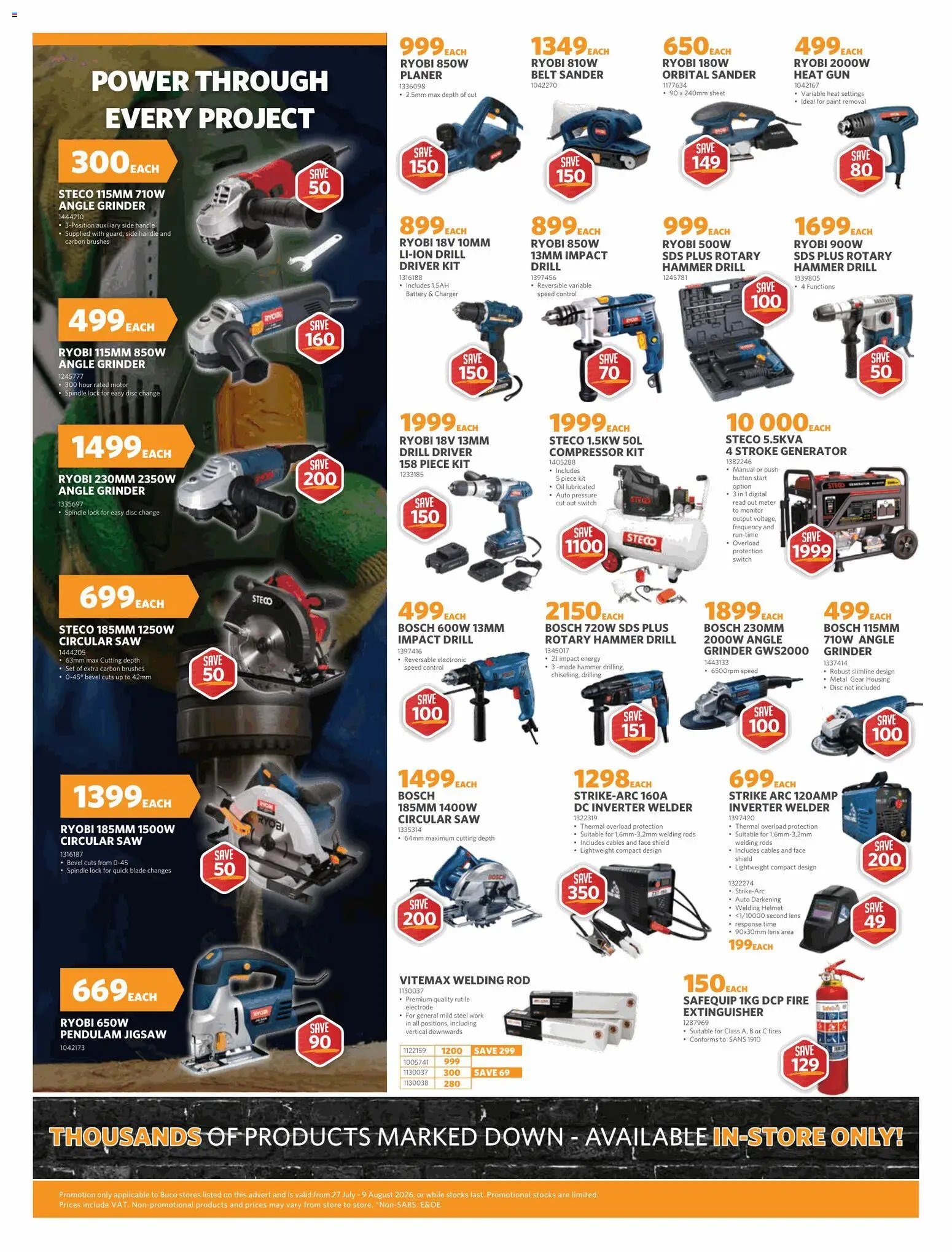 BUCO special from 27/07/2026 BUCO Specials