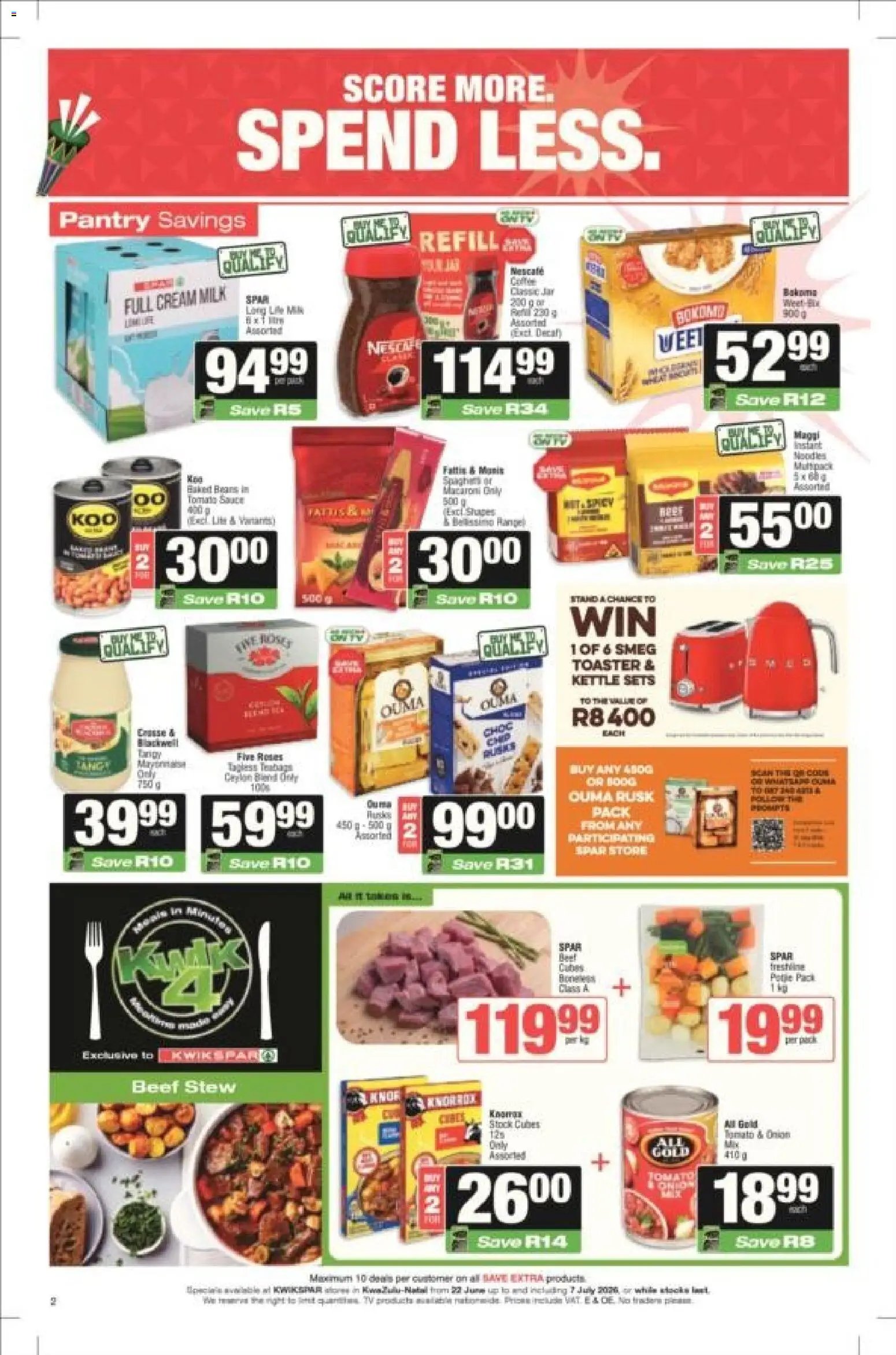KWIKSPAR special from 22/06/2026 KWIKSPAR - Kwazulu-Natal - Weekly Specials