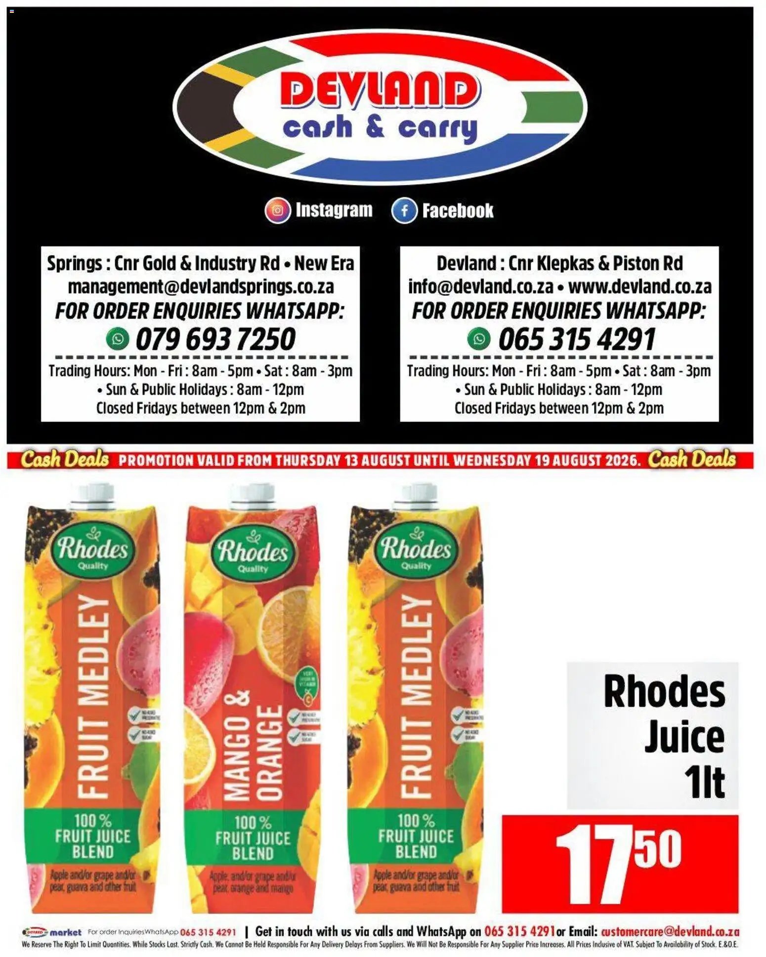 Devland special from 13/08/2026 Devland Specials