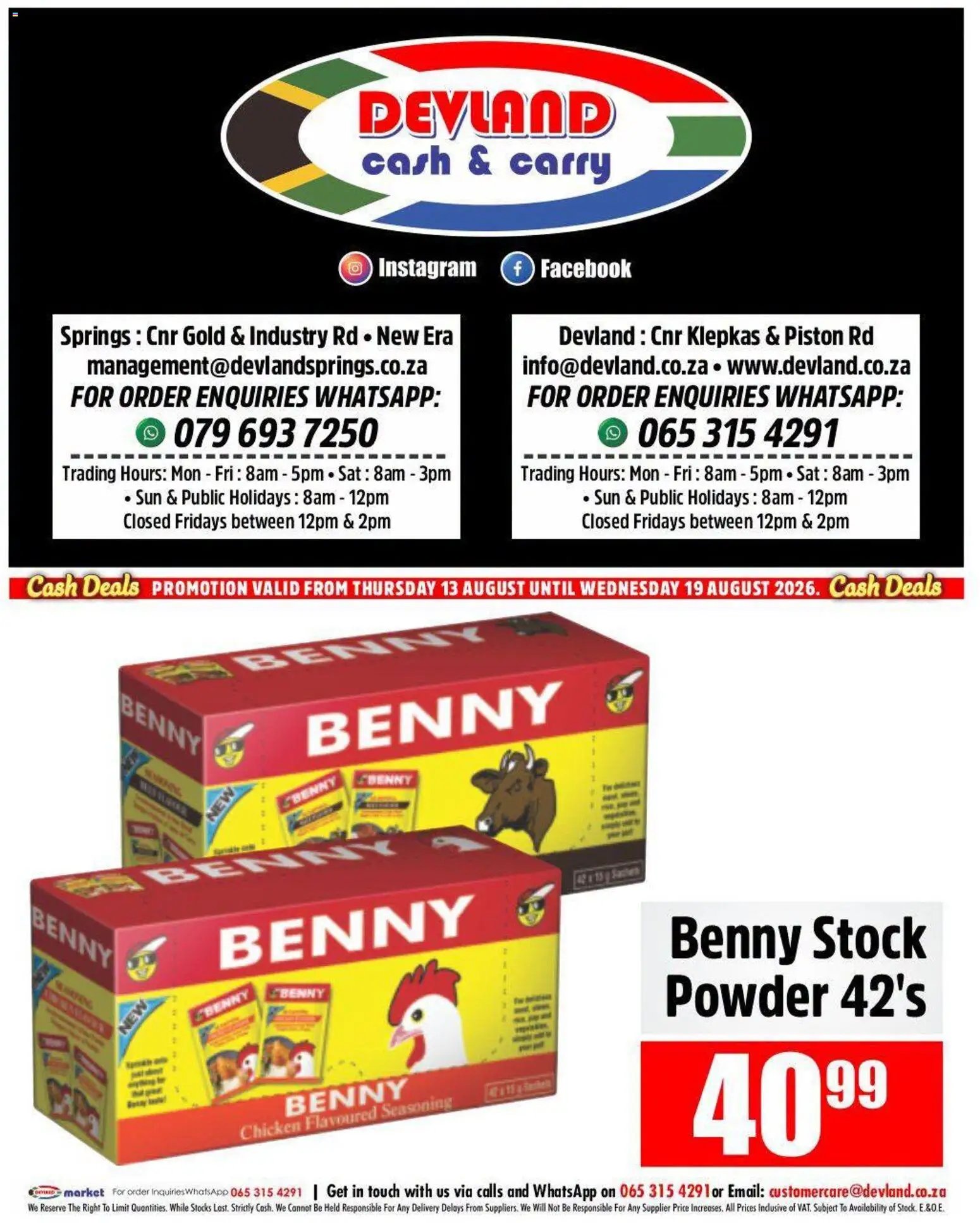 Devland special from 13/08/2026 Devland Specials