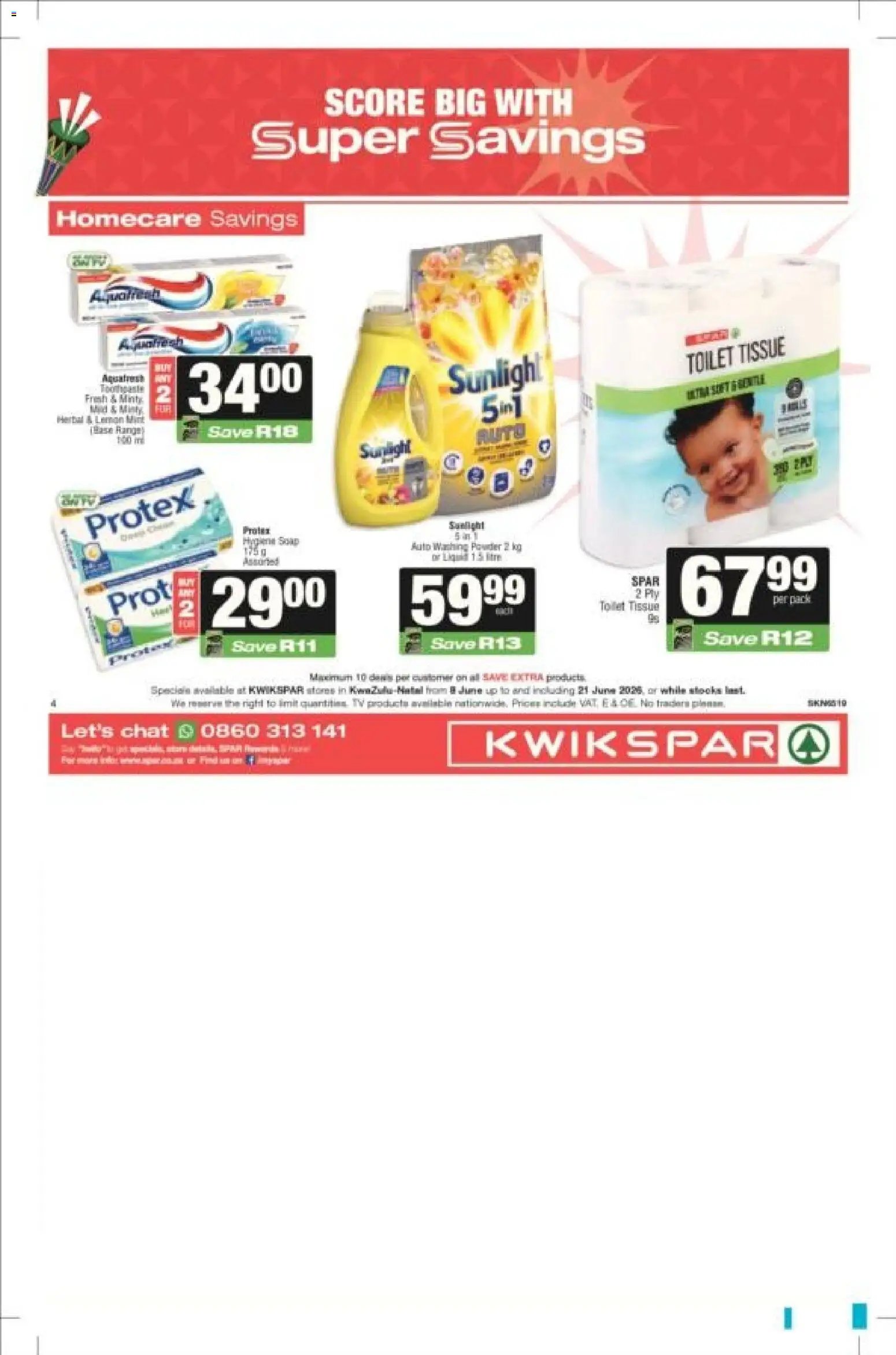 KWIKSPAR special from 08/06/2026 KWIKSPAR - Kwazulu-Natal - Weekly Specials