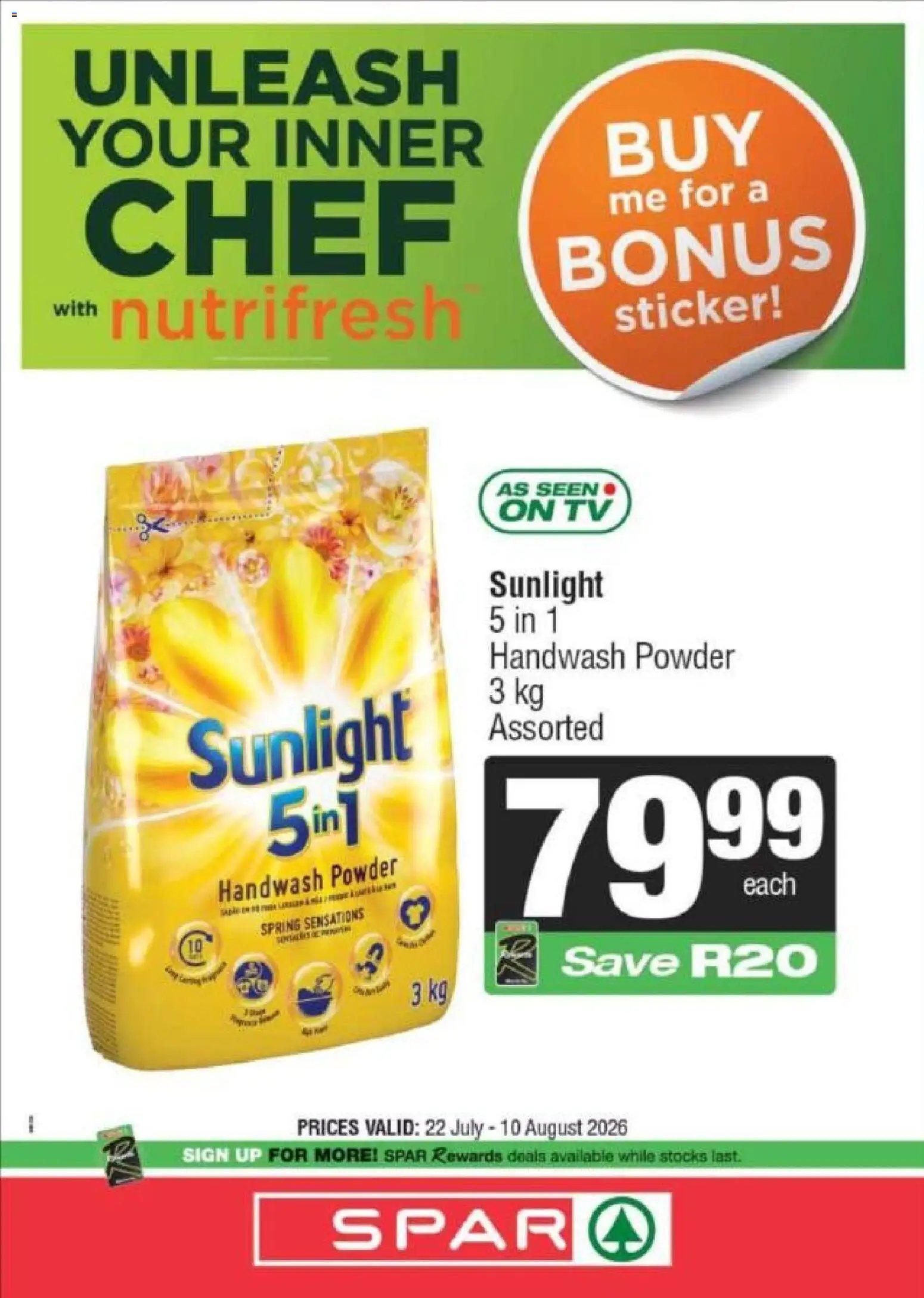 Spar special from 22/07/2026 Spar Specials