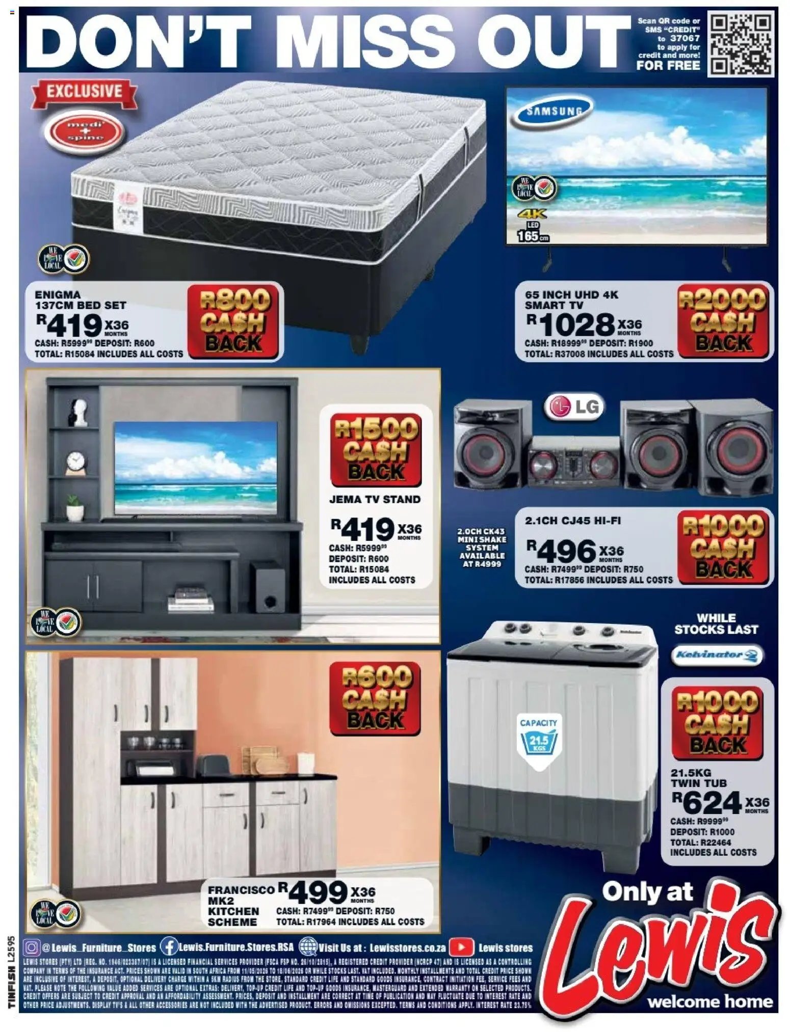 Lewis Stores special from 11/05/2026 Lewis Stores Cash Back Specials