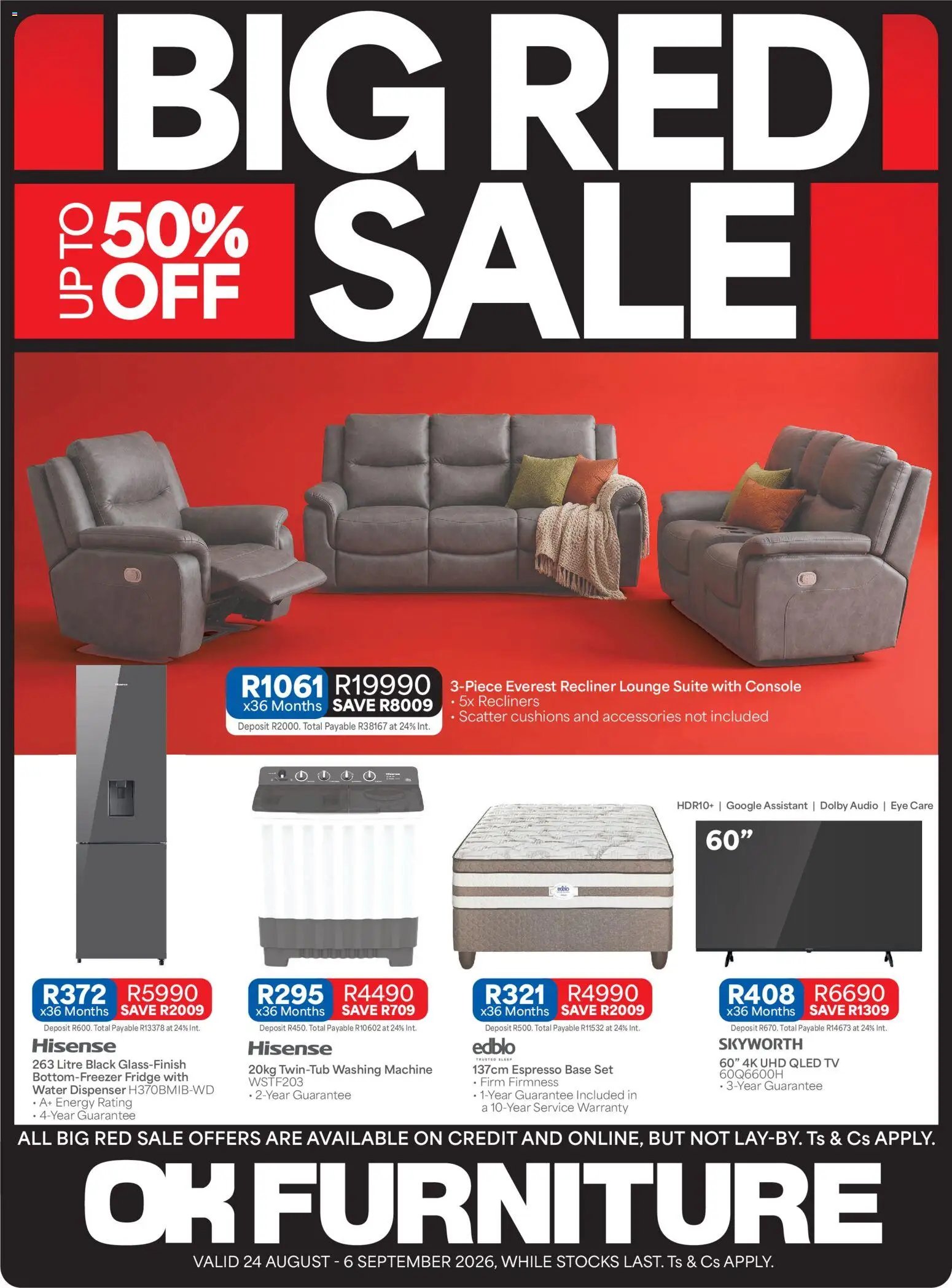 OK Furniture special from 24/08/2026 OK Furniture - Big Red Sale