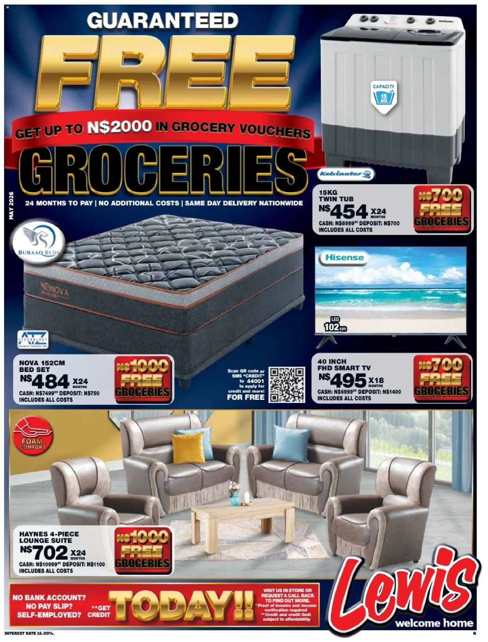 Lewis Stores special from 11/05/2026 Lewis Stores Namibia Free Groceries Brochure