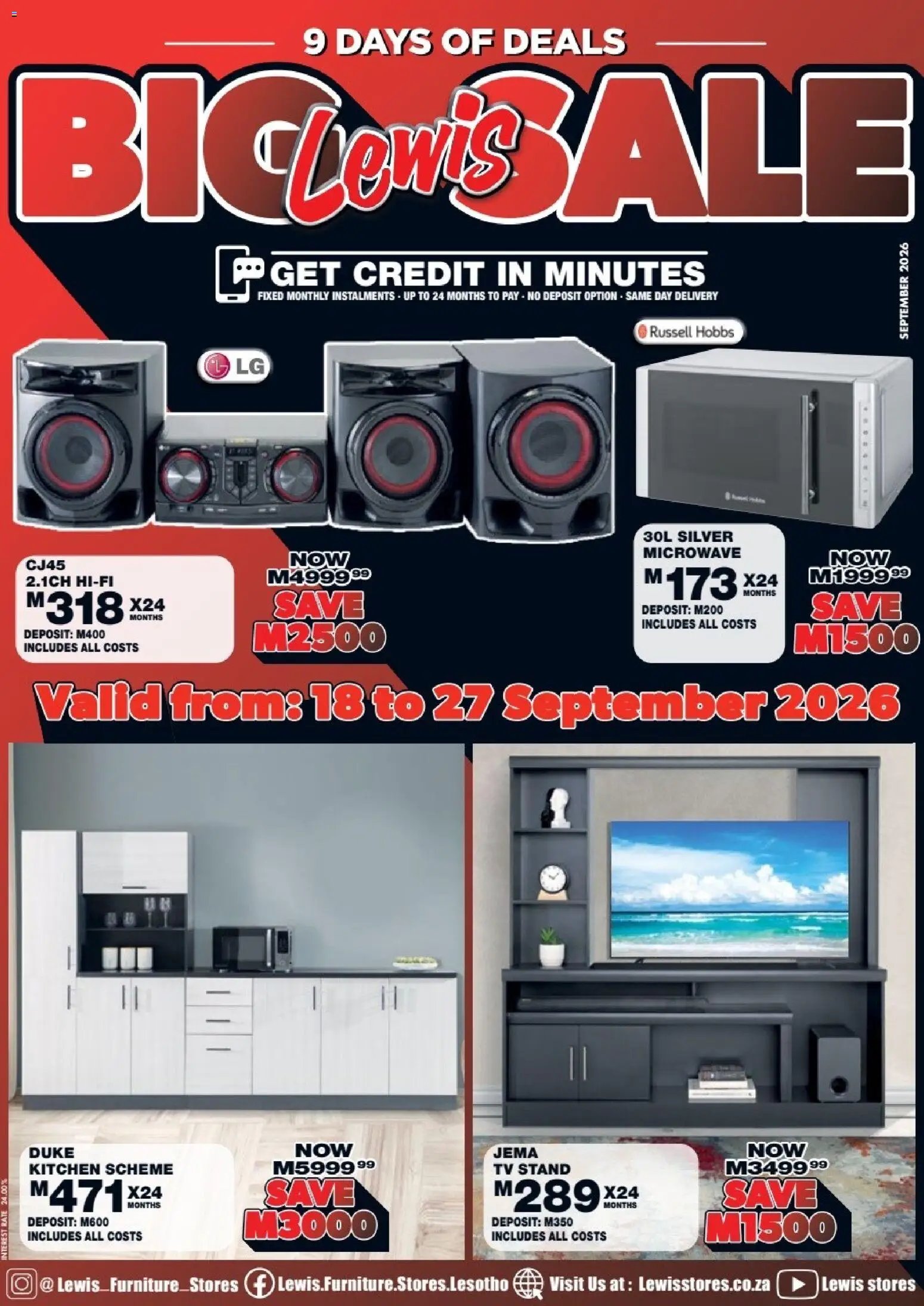 Lewis Stores special from 18/09/2026 Lewis Stores Lesotho Brochure