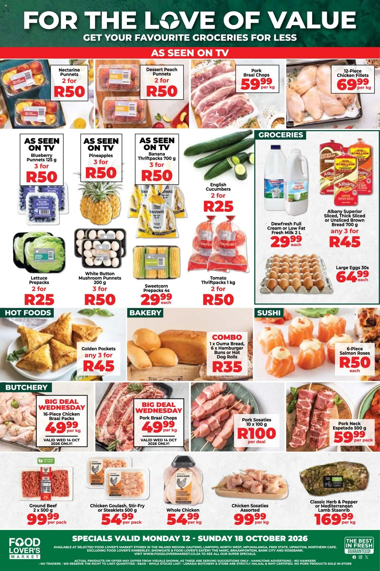 Food Lover's Market Inland Provinces As seen on TV from 12/10 - 18/10/2026 > Promotions