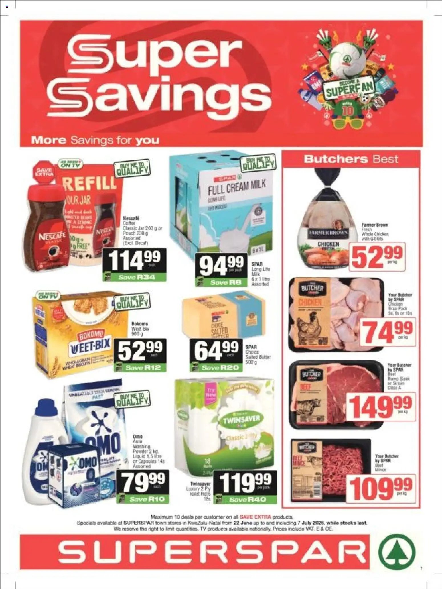 Superspar special from 22/06/2026 Superspar - Kwazulu-Natal - Weekly Specials