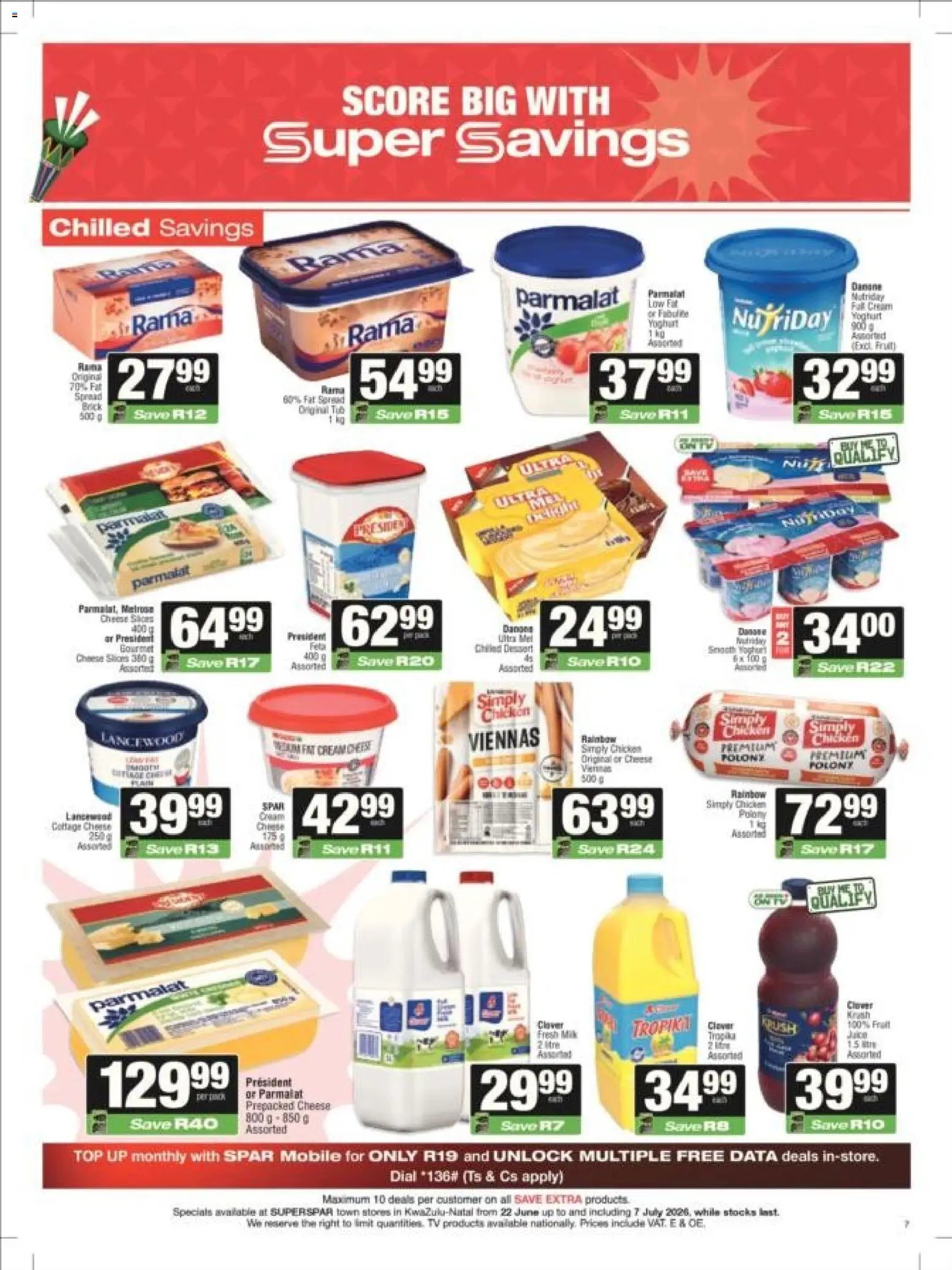 Superspar special from 22/06/2026 Superspar - Kwazulu-Natal - Weekly Specials