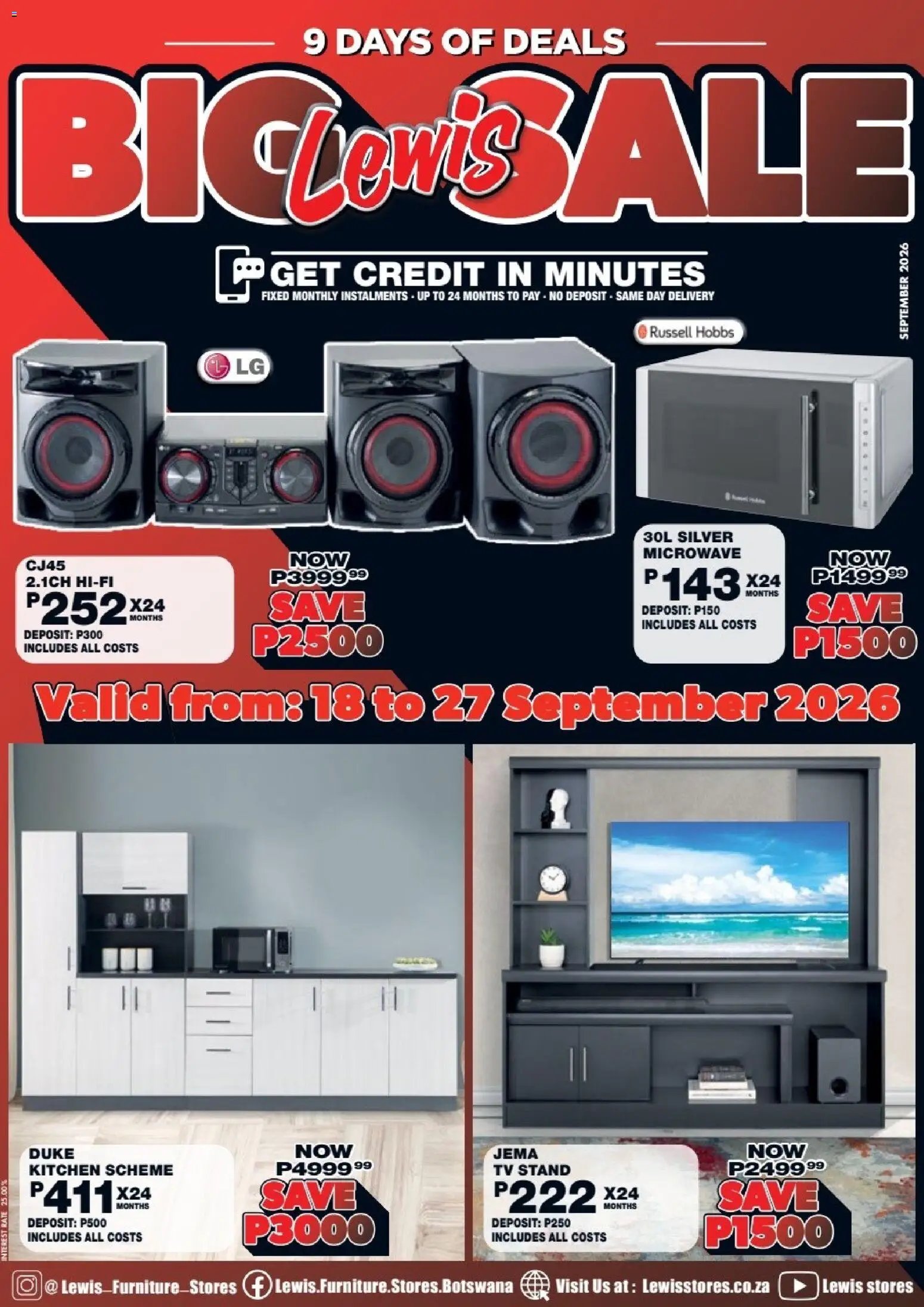 Lewis Stores special from 18/09/2026 Lewis Stores Botswana Brochure