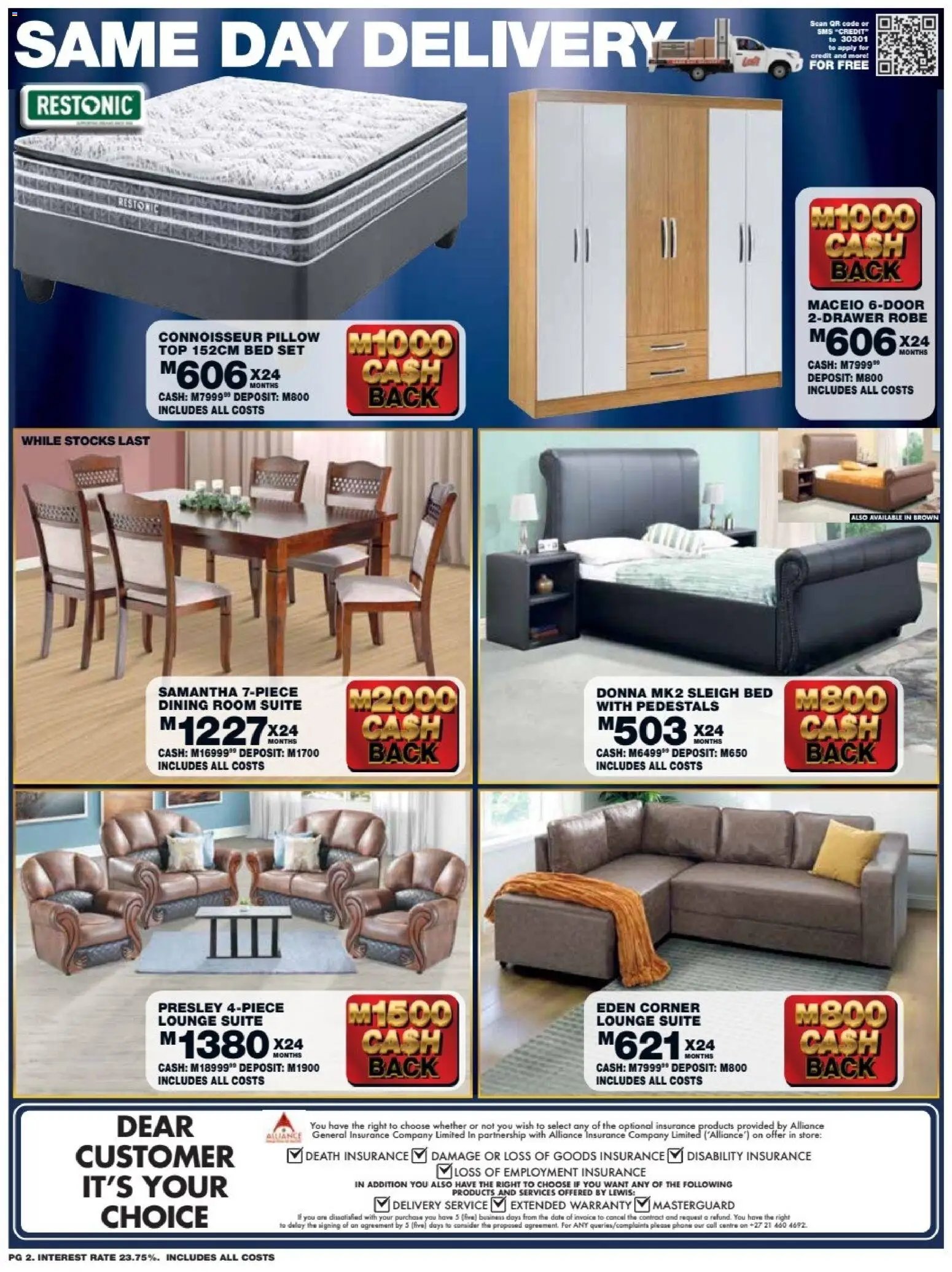 Lewis Stores special from 11/05/2026 Lewis Stores Lesotho Cash Back Brochure