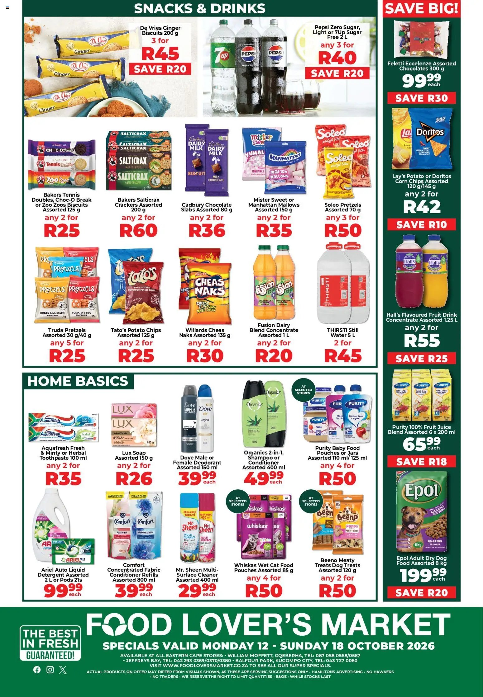 Food Lover's Market Eastern Cape - Weekly Specials from 12/10 - 18/10/2026 > Promotions
