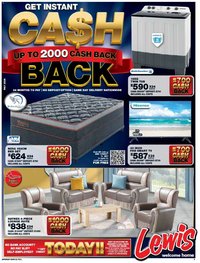 Lewis Stores special from 11/05/2026 Lewis Stores Eswatini Cash Back Brochure