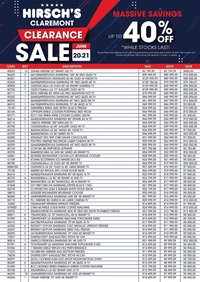 Hirsch's special from 20/06/2026 Hirsch's Claremont Clearance Sale