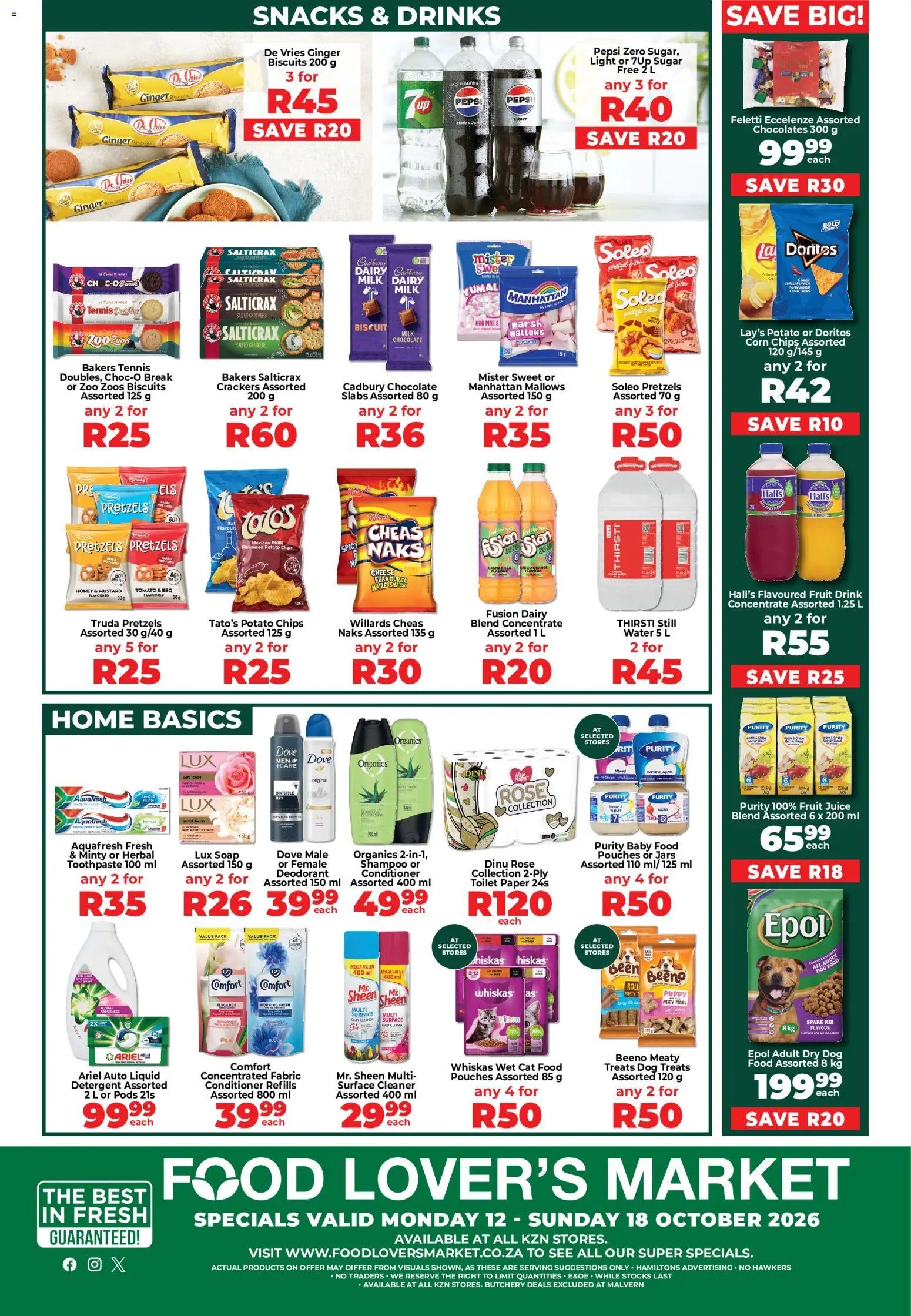 Food Lover's Market KwaZulu-Natal - Weekly Specials from 12/10 - 18/10/2026 > Promotions