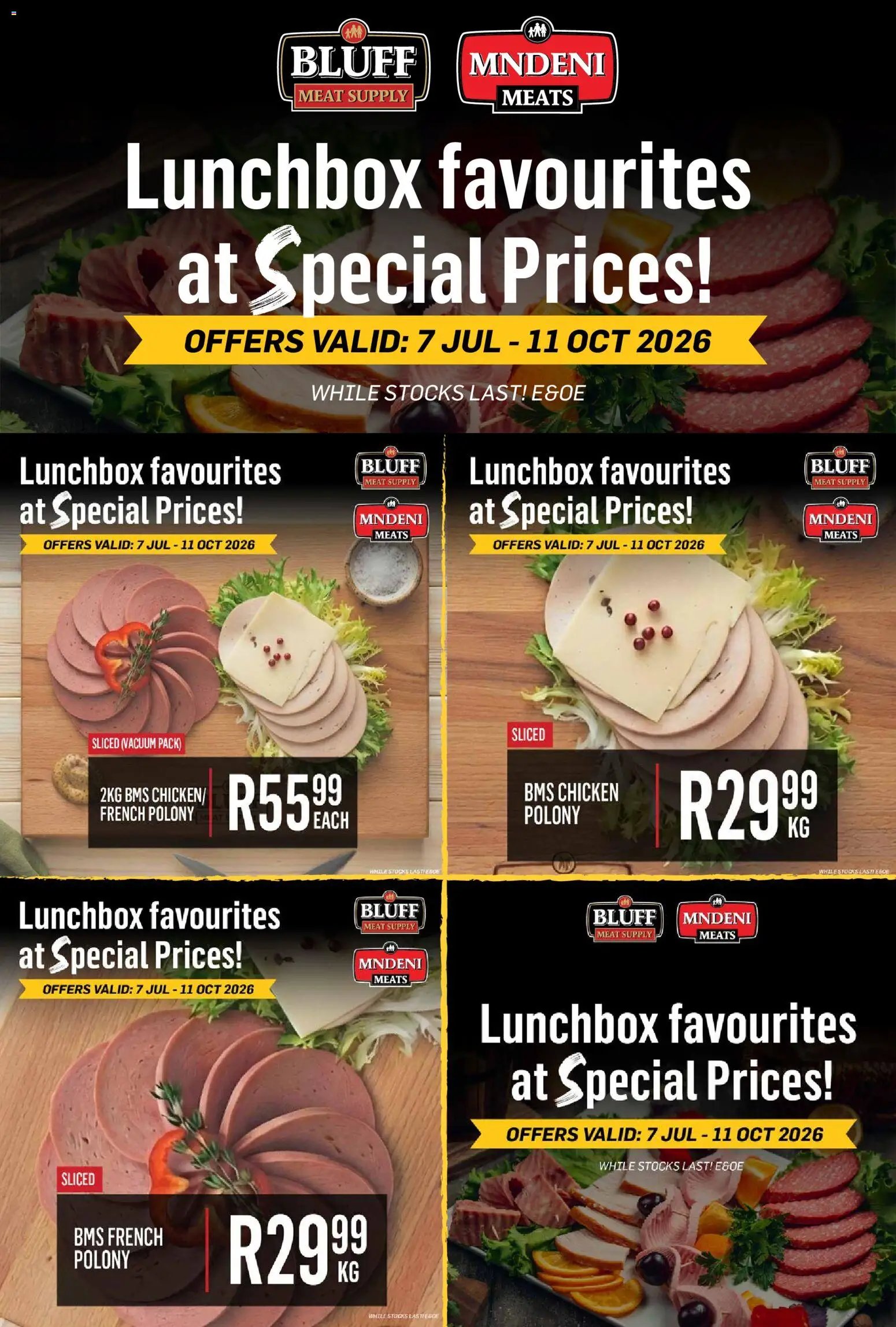 Bluff Meat Supply special from 07/07/2026 Bluff Meat Supply Lunchbox favourites at Special Prices!