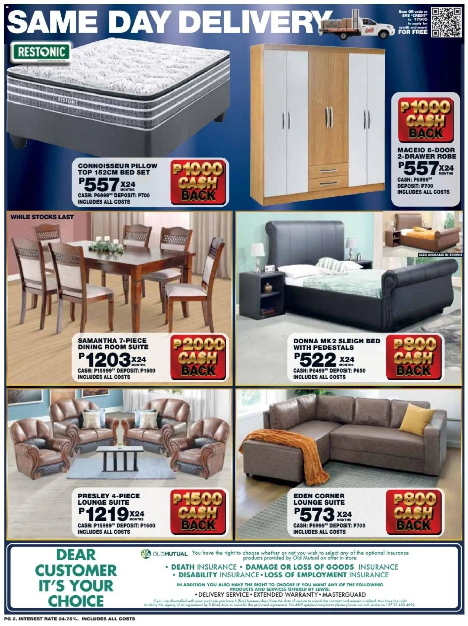 Lewis Stores special from 11/05/2026 Lewis Stores Botswana Cash Back Brochure