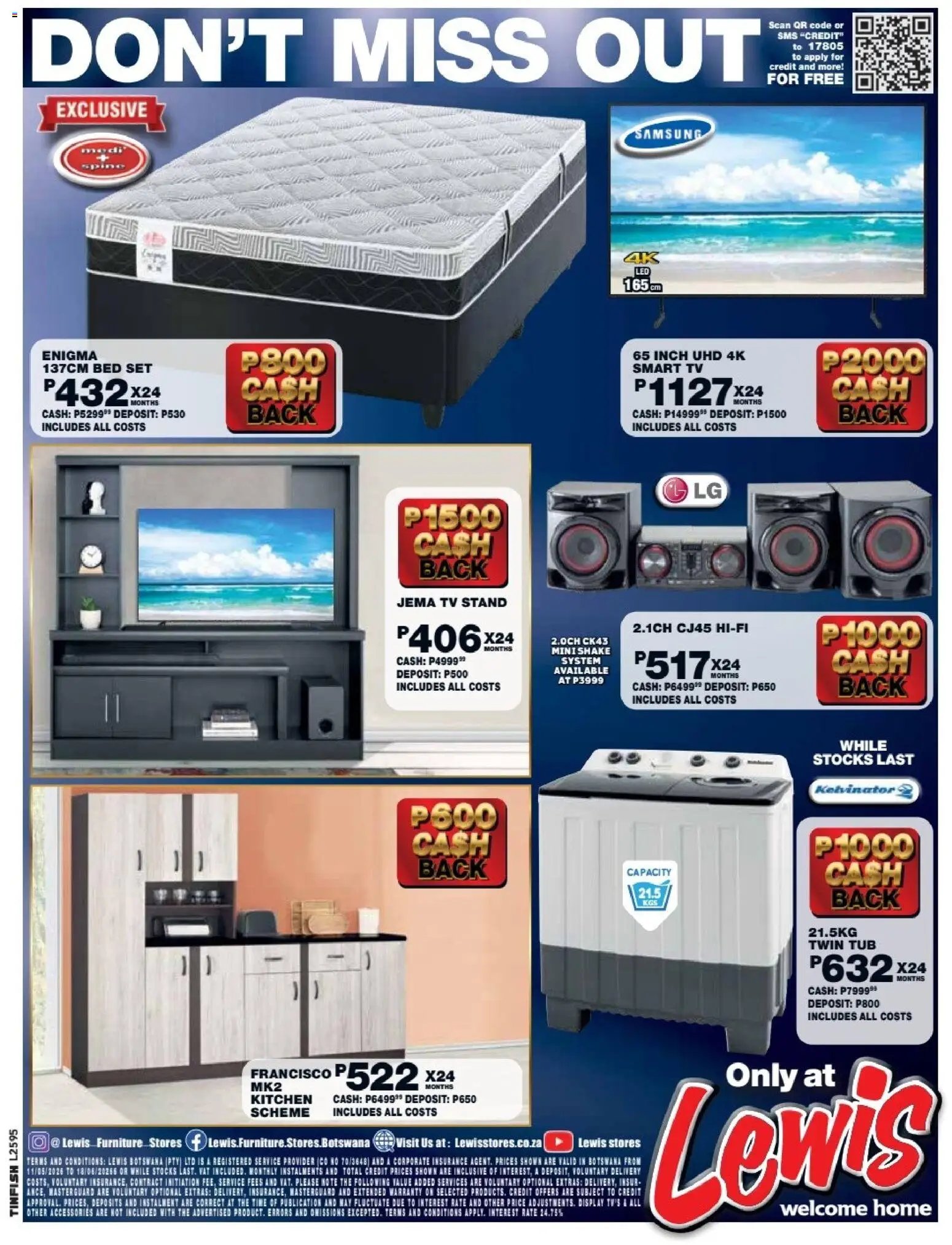 Lewis Stores special from 11/05/2026 Lewis Stores Botswana Cash Back Brochure
