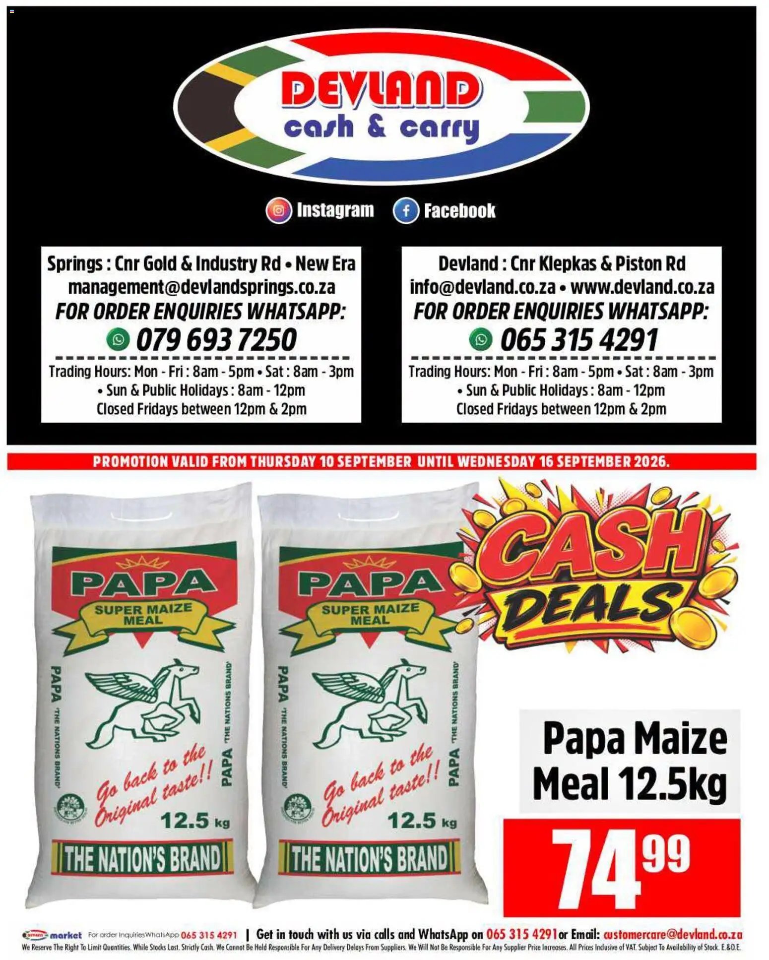 Devland special from 10/09/2026 Devland Cash Deals
