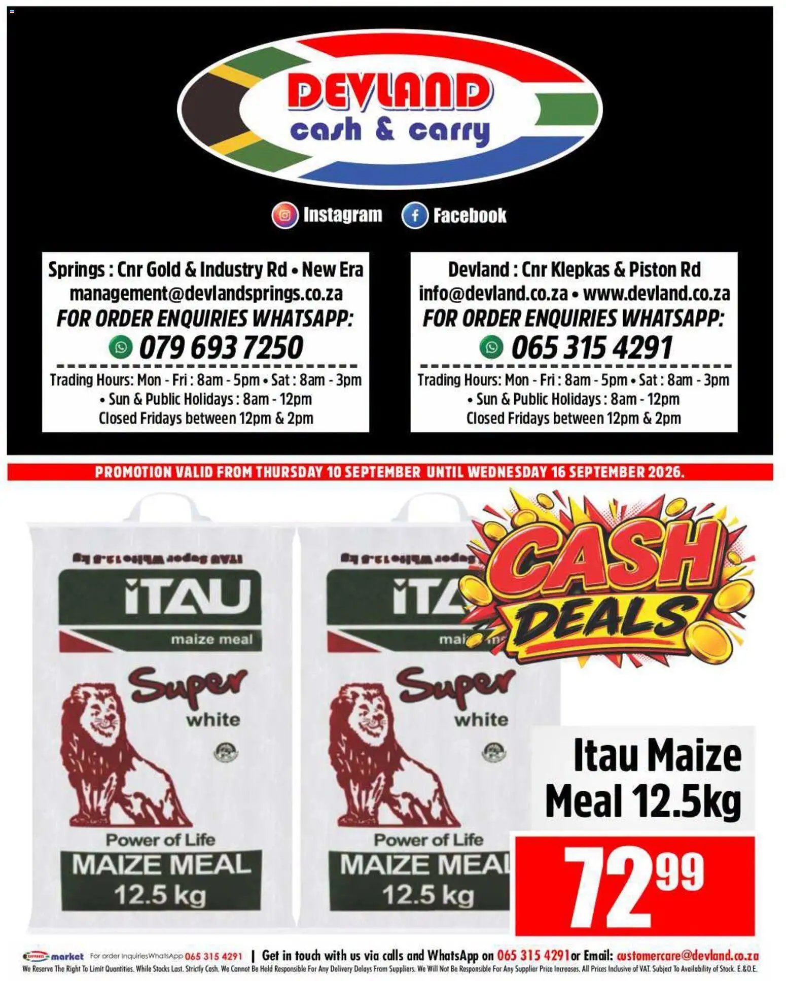 Devland special from 10/09/2026 Devland Cash Deals