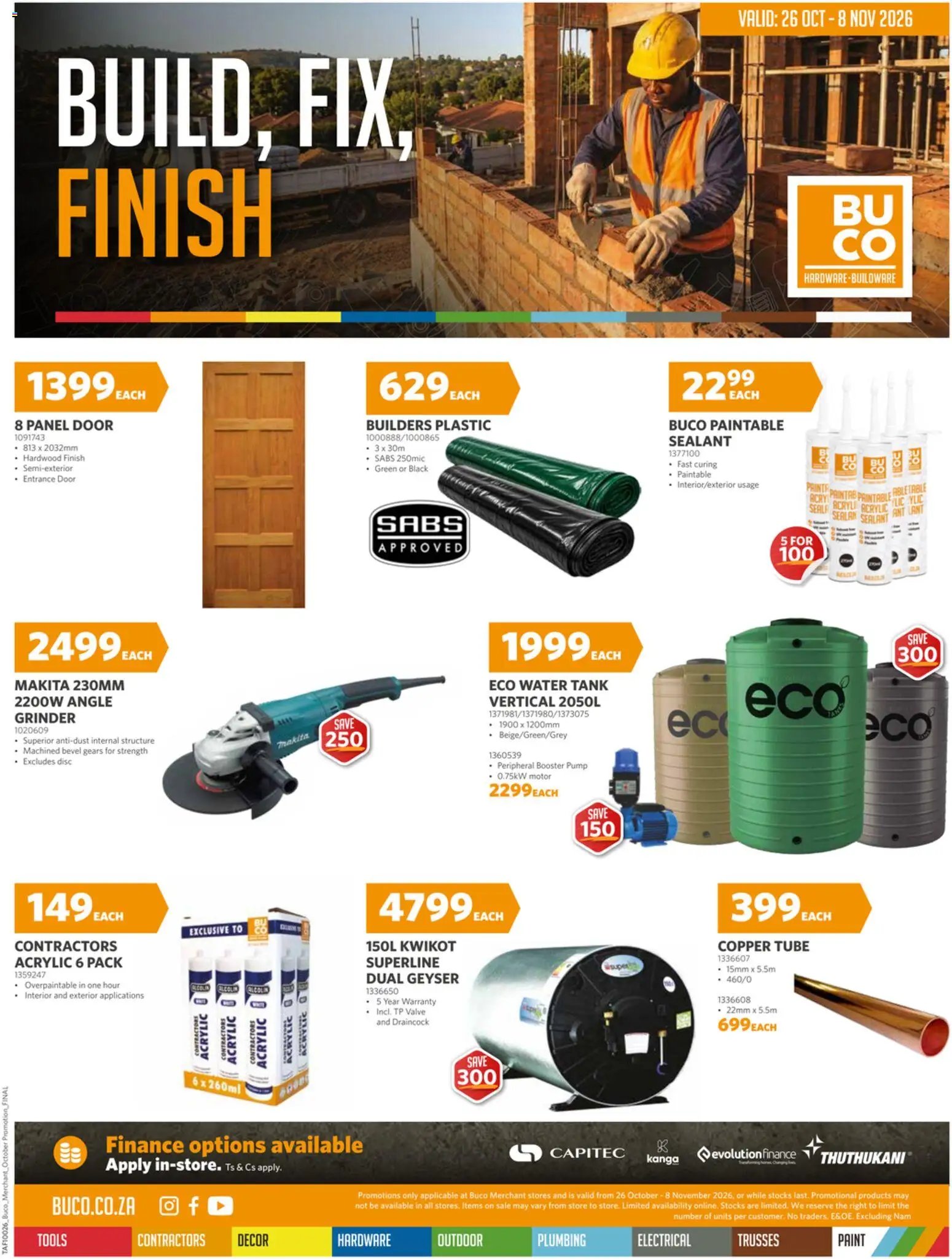 BUCO Specials from 26/10 - 08/11/2026 > Promotions