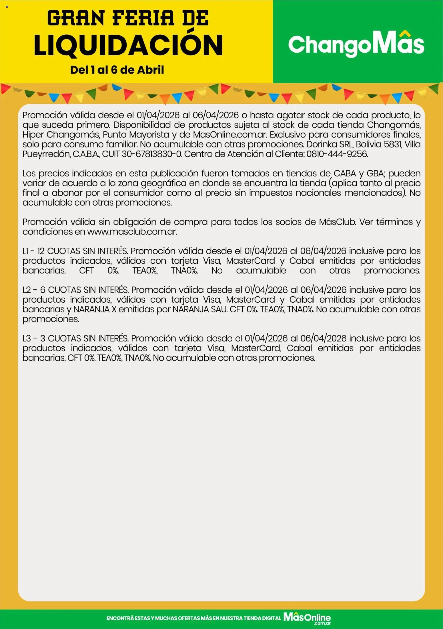 Punto Mayorista Gran feria de liquidación (2026-04-01 - 2026-04-06)