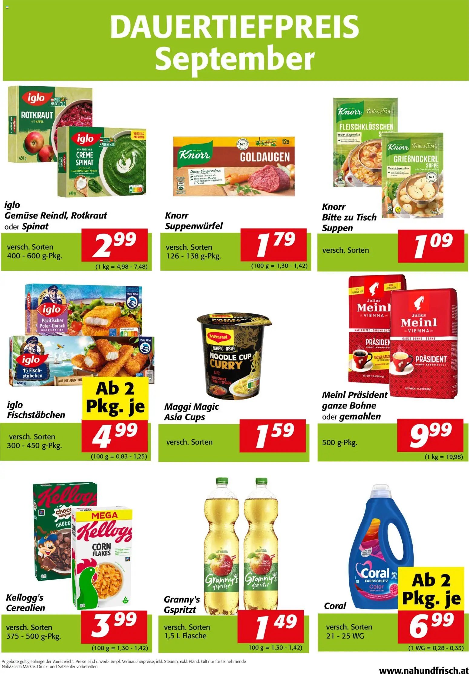 Nah und Frisch - Dauertiefpreise September