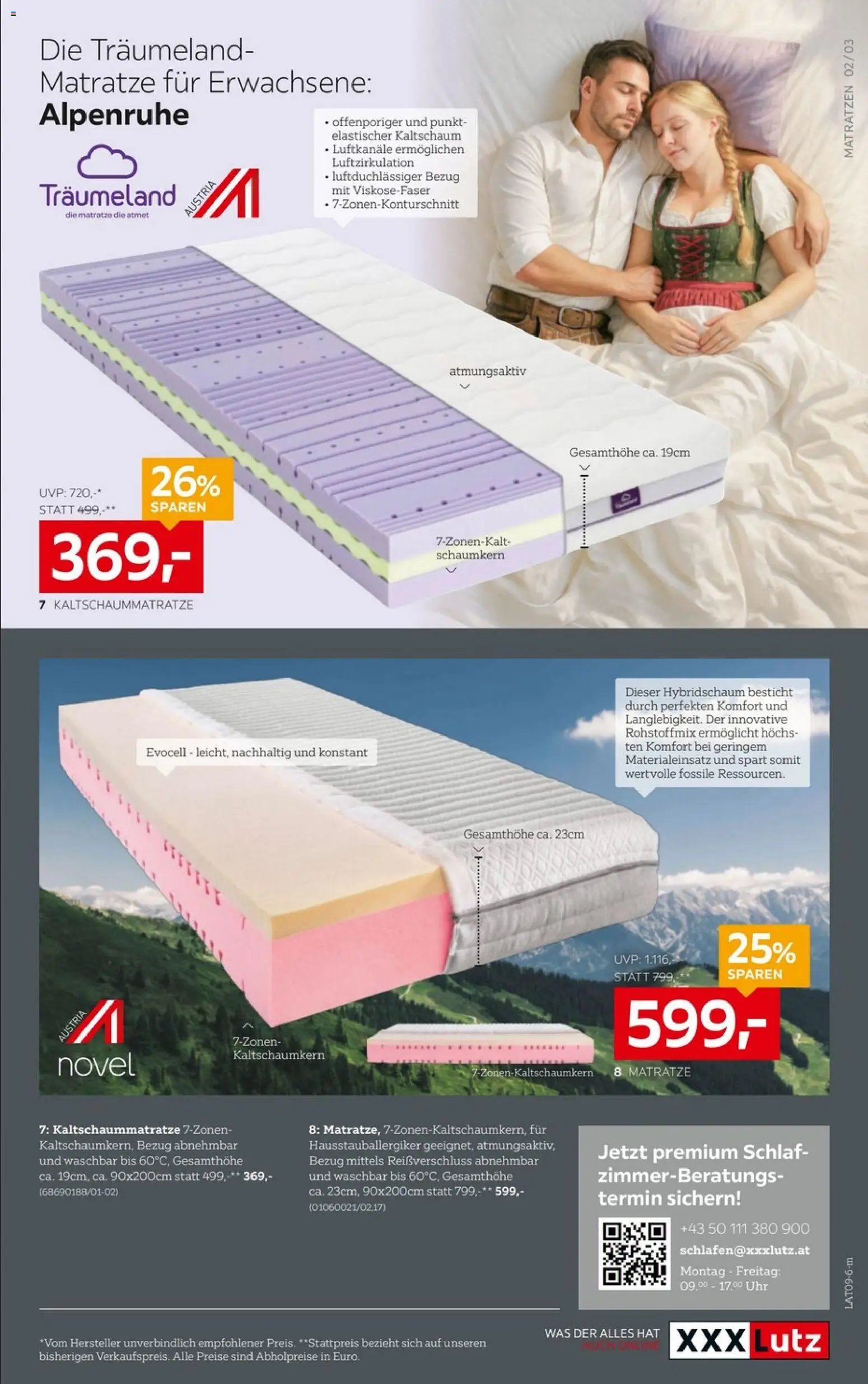 XXXLutz 33% individuelle Liegehärteeinstellung auf viele Möbel und Leuchten
