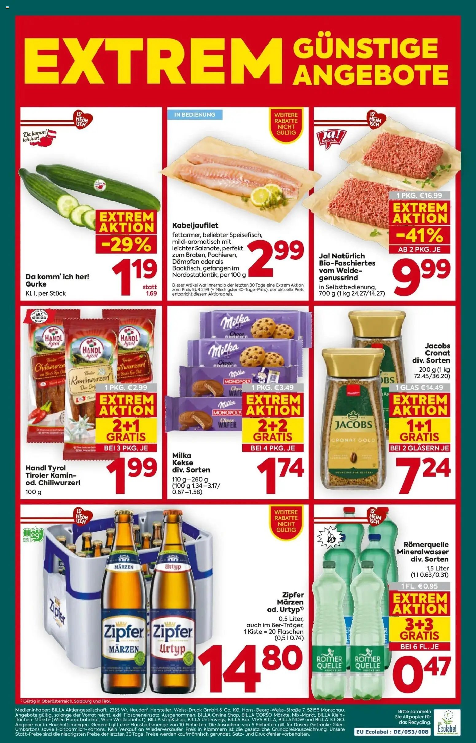 Billa Plus Flugblatt -Tirol