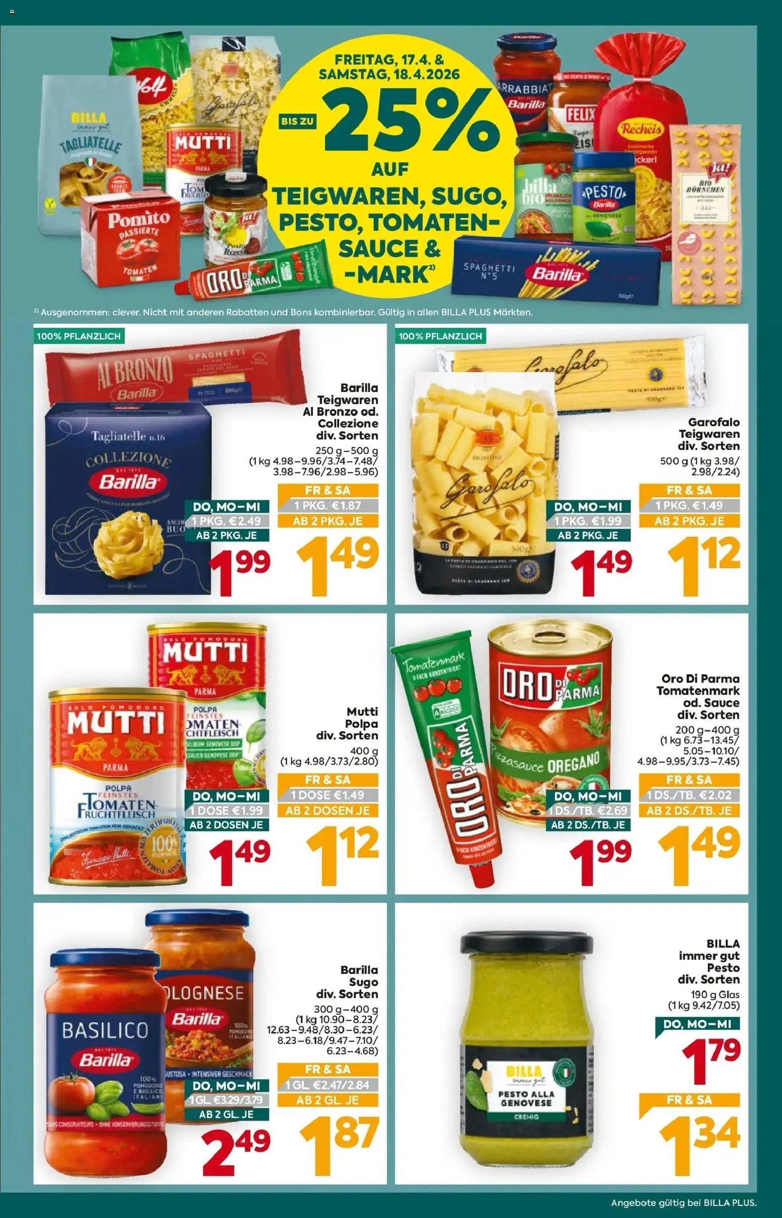 Billa Plus Flugblatt -Tirol