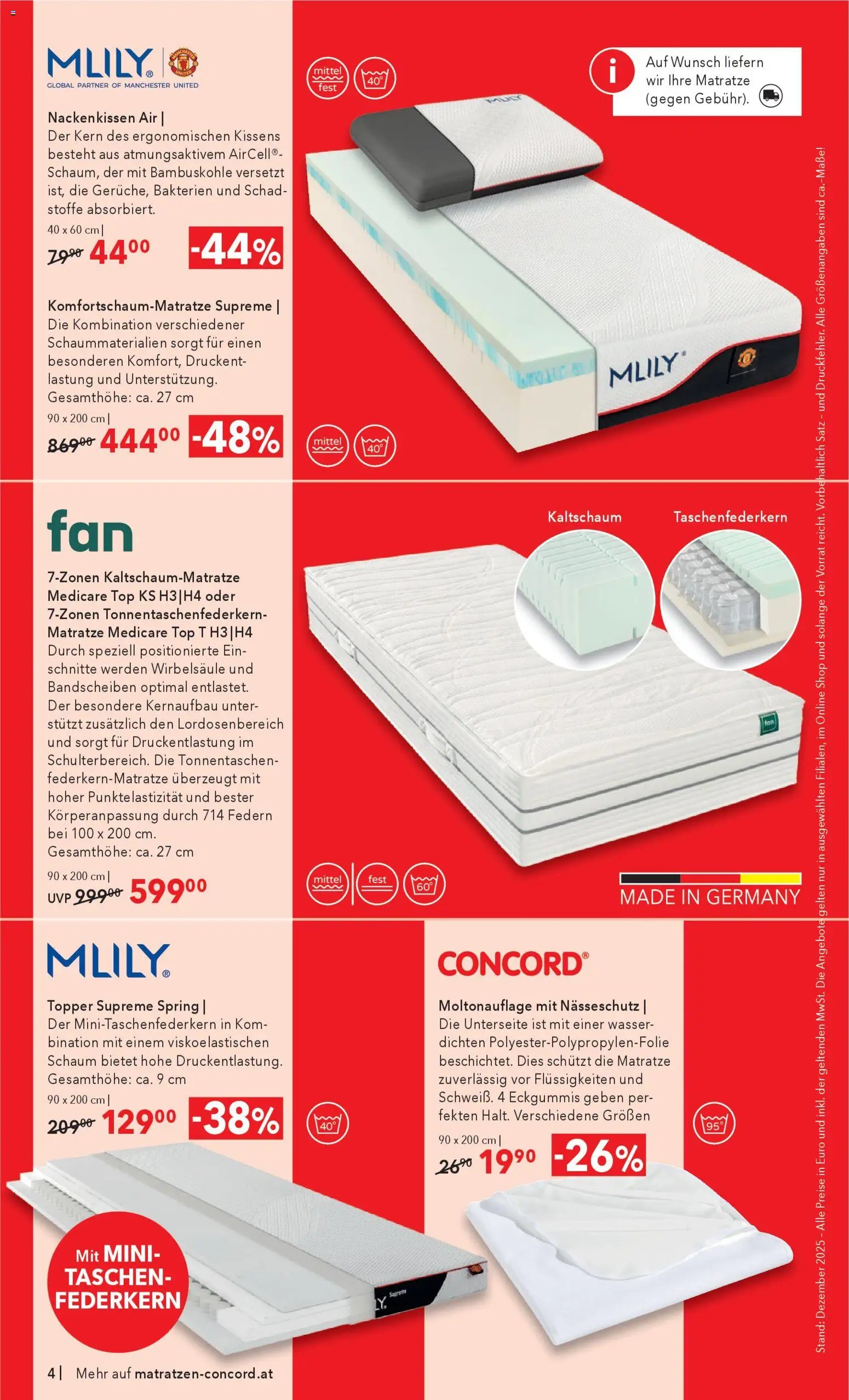 Matratzen Concord Flugblatt