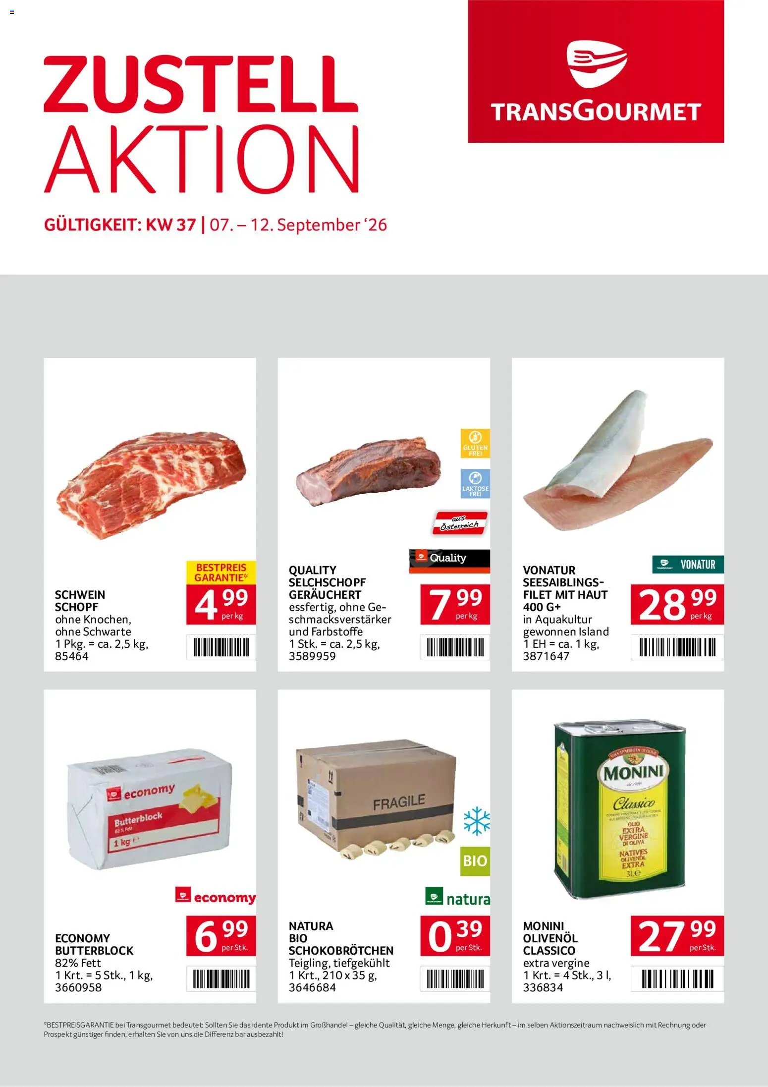 Transgourmet Zustellaktion - Broschüre