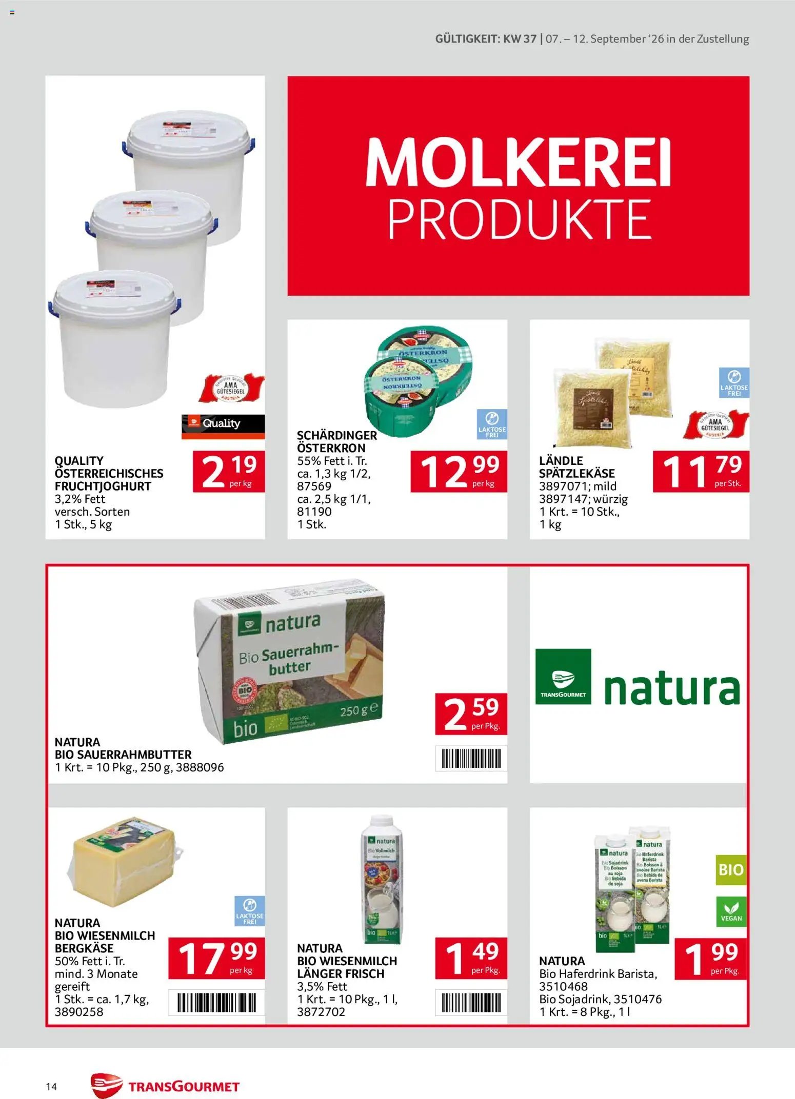 Transgourmet Zustellaktion - Broschüre