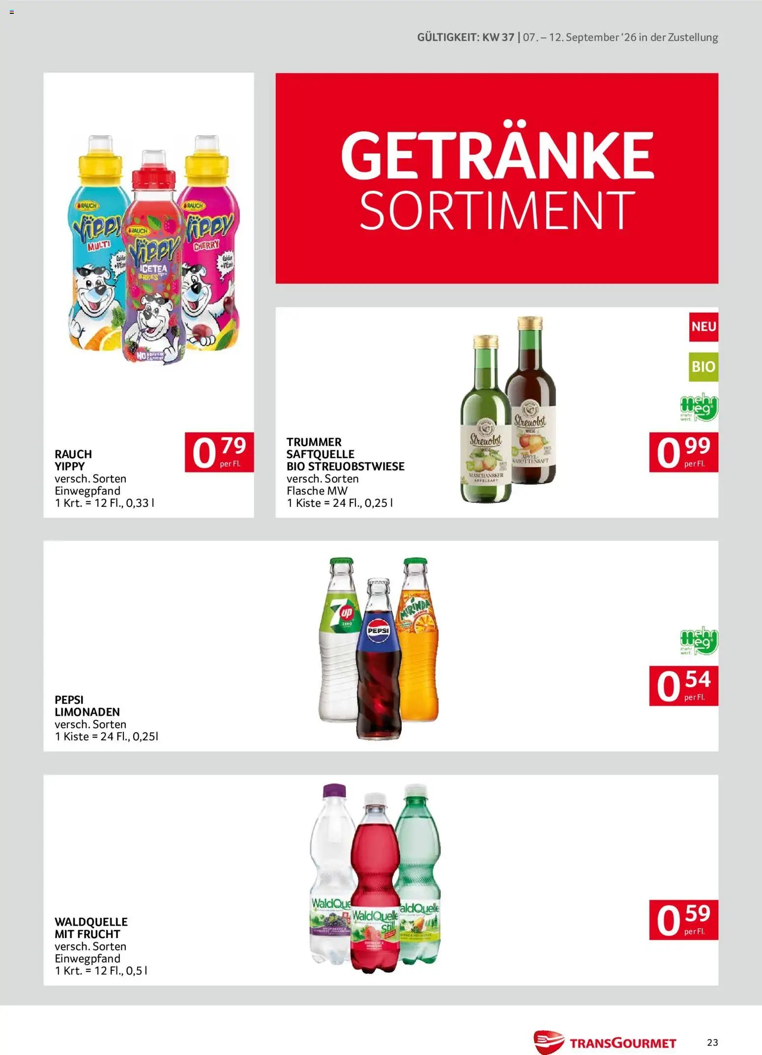 Transgourmet Zustellaktion - Broschüre