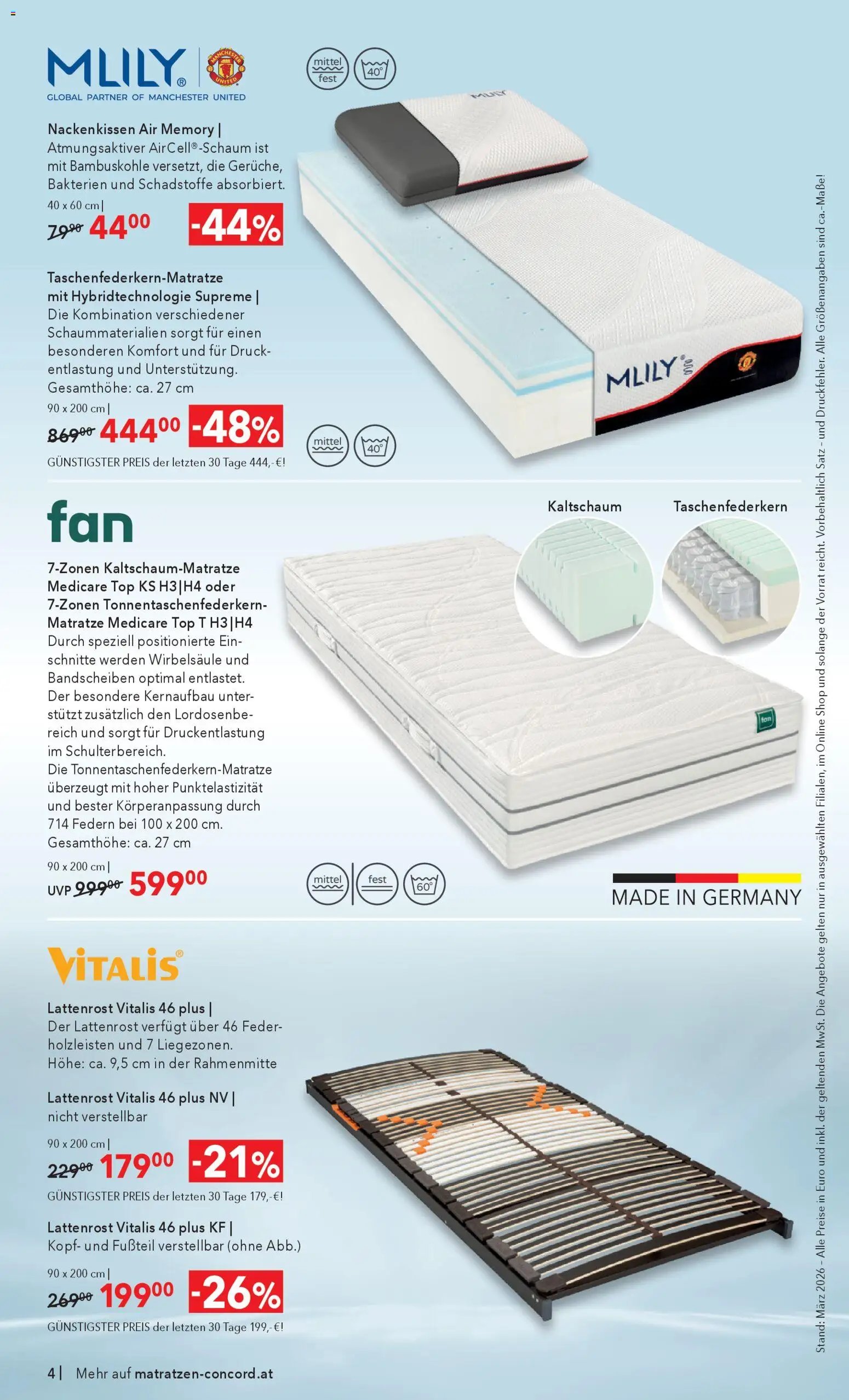Matratzen Concord Flugblatt