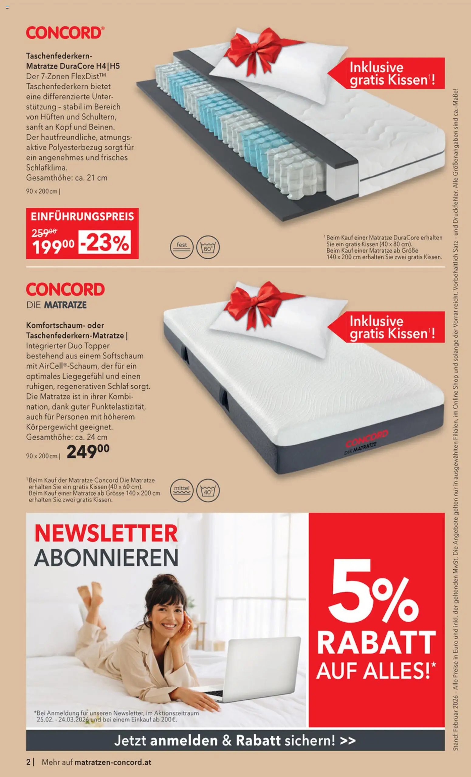 Matratzen Concord Flugblatt