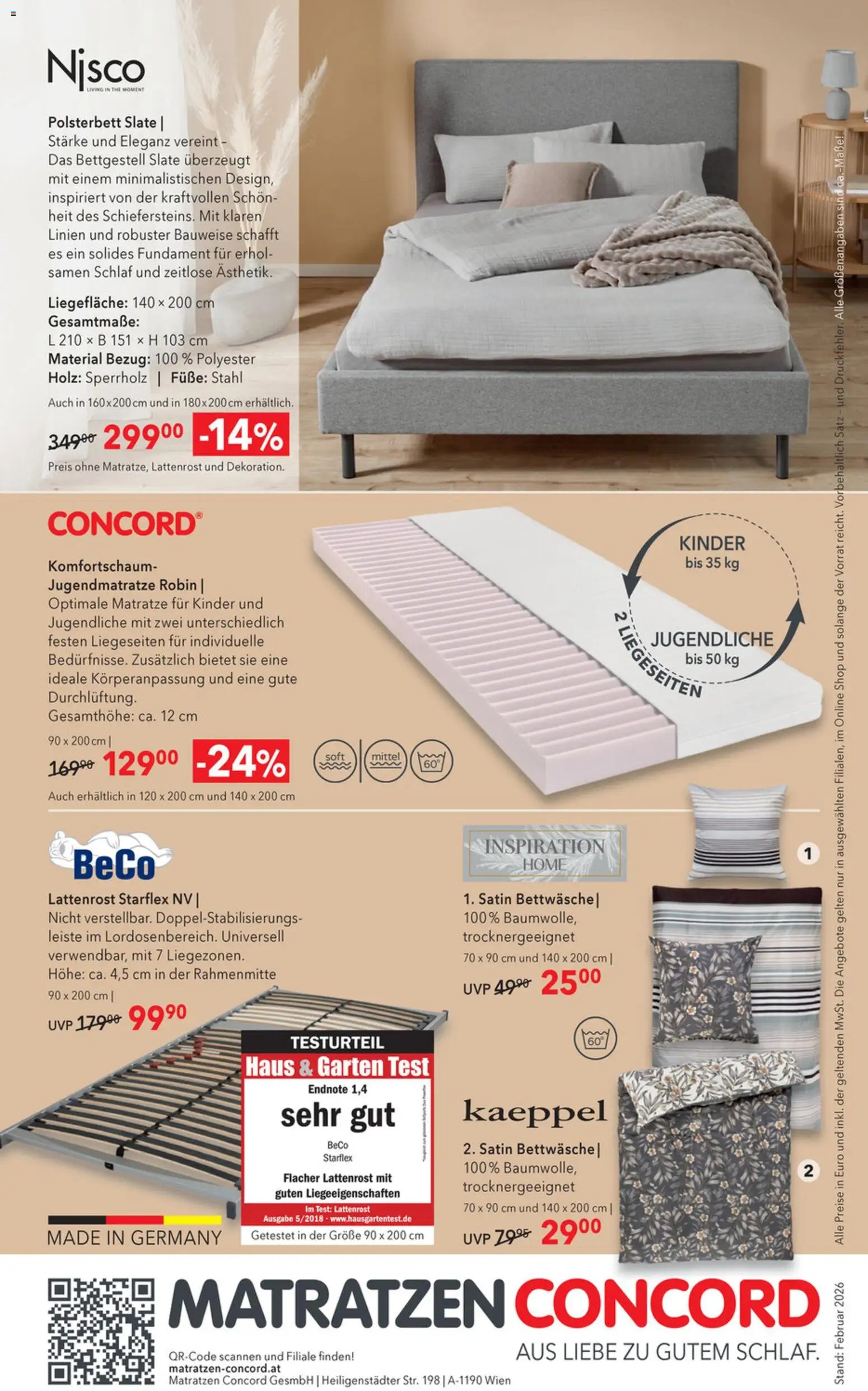 Matratzen Concord Flugblatt