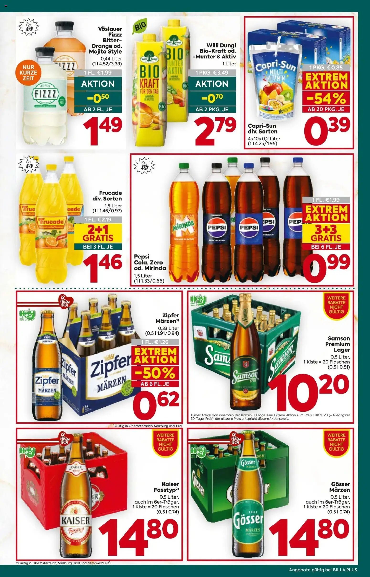 Billa Plus Flugblatt - Oberösterreich