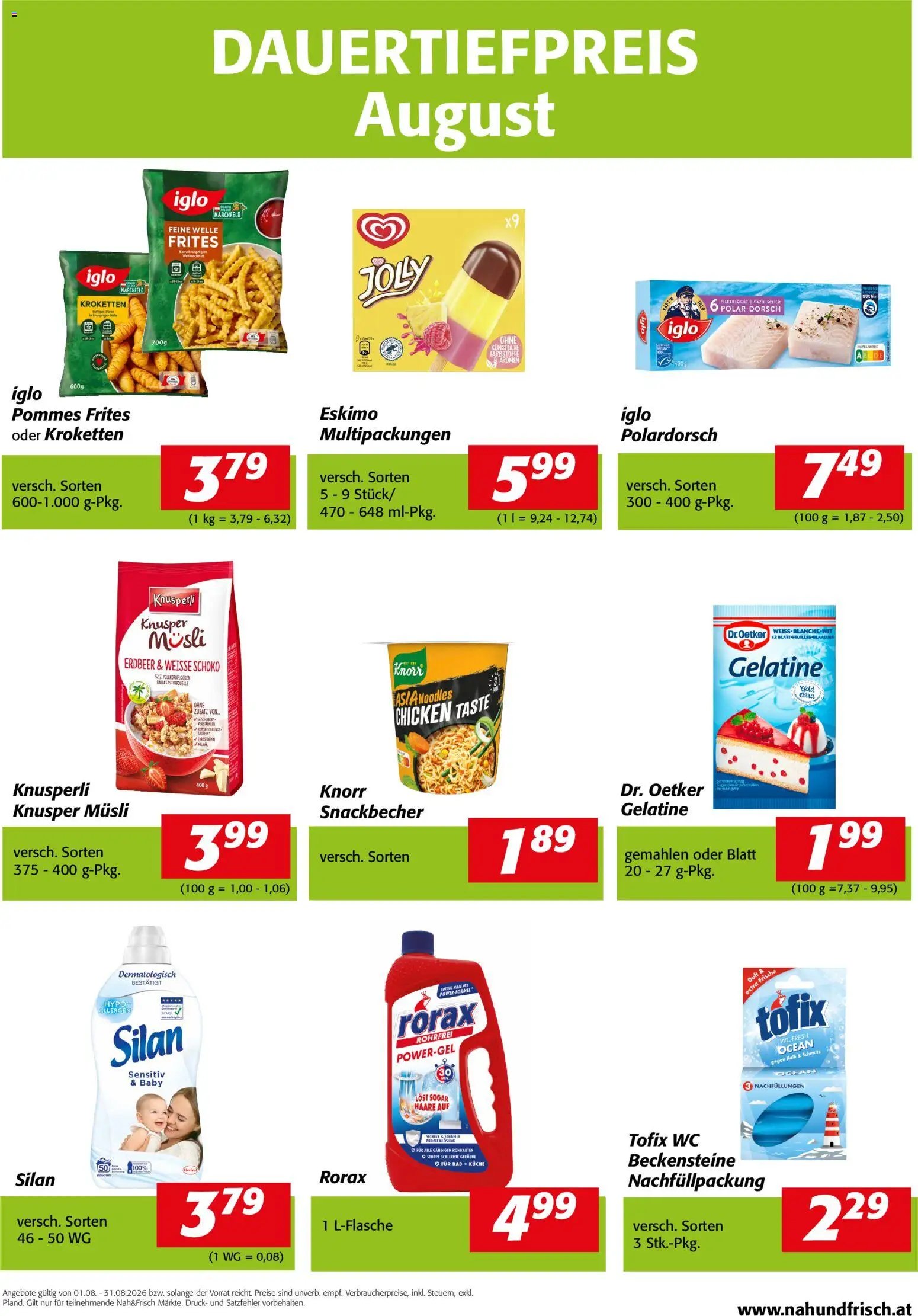 Nah und Frisch - Dauertiefpreise August