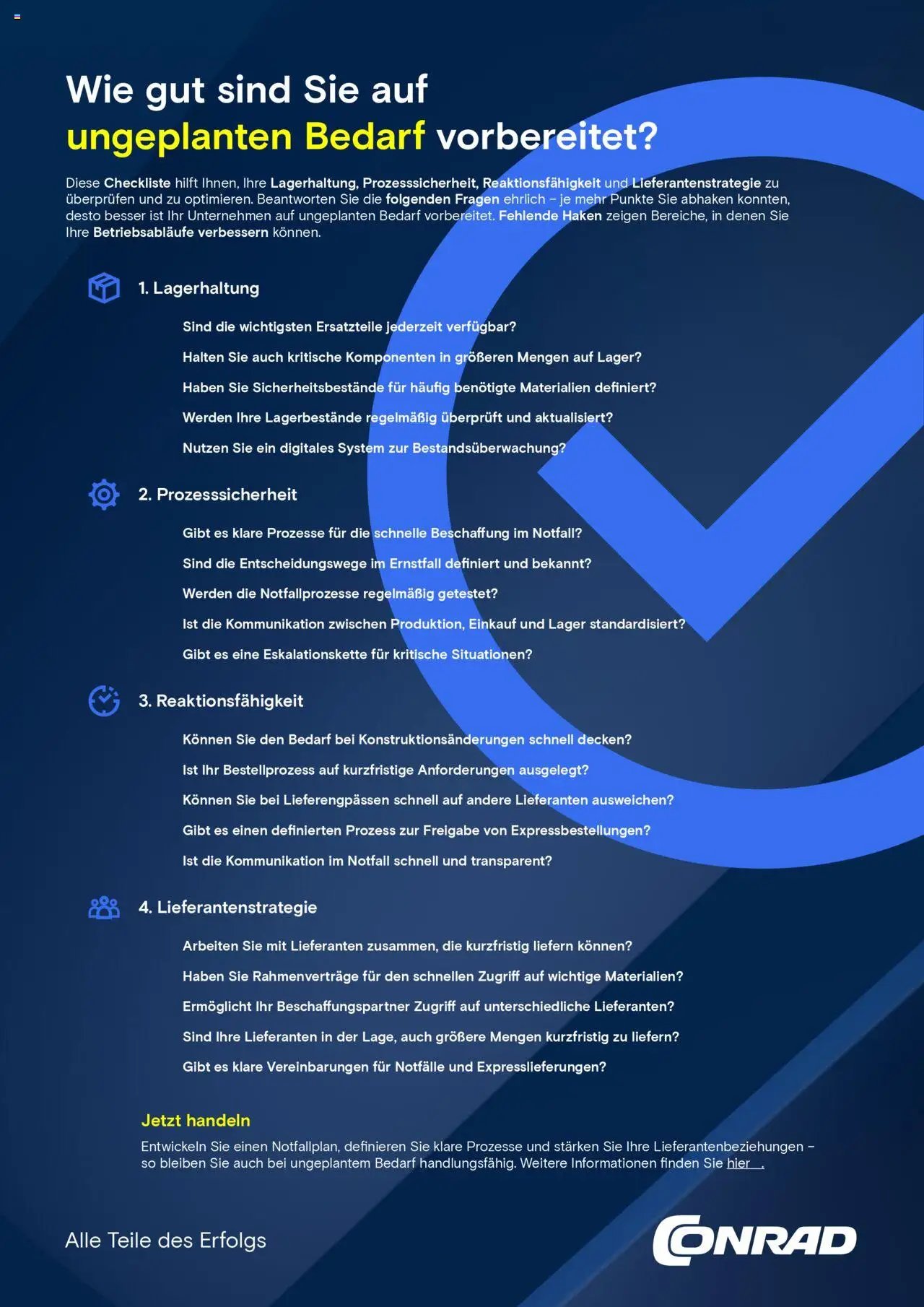 Conrad Checkliste ungeplanter Bedarf