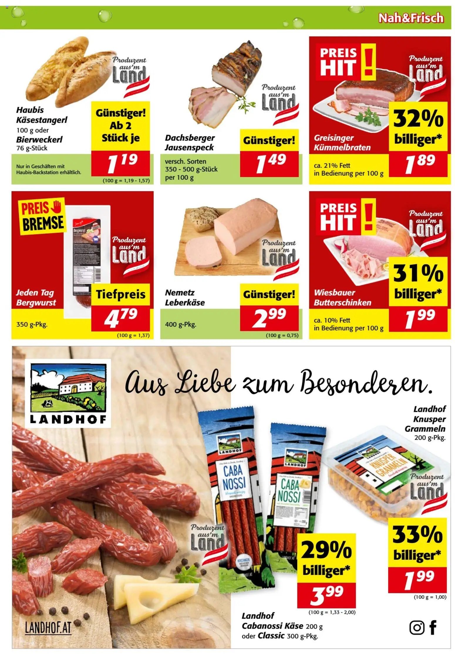 Nah und Frisch Flugblatt