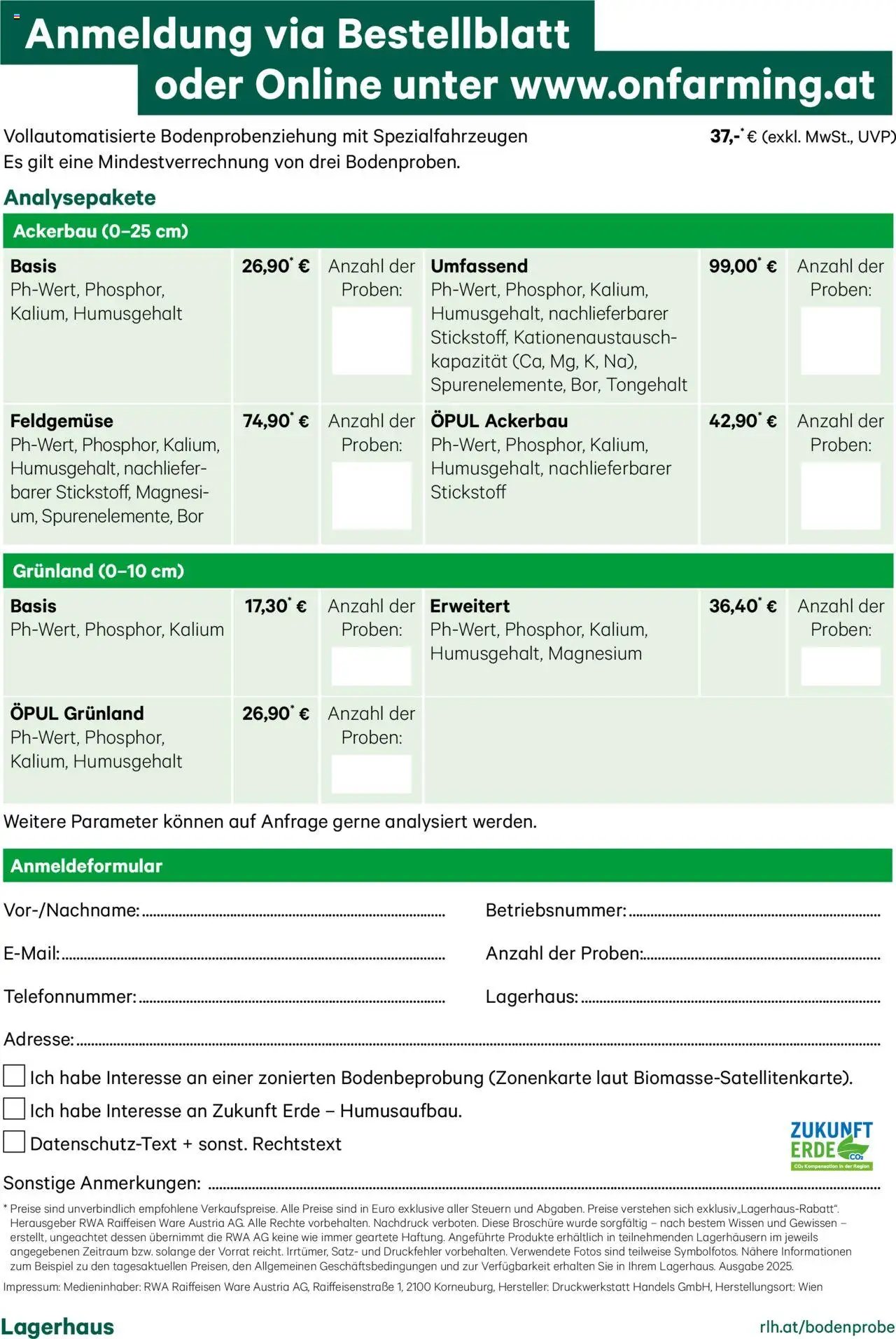 Lagerhaus Bodenprobenanalyse-Ackerbau
