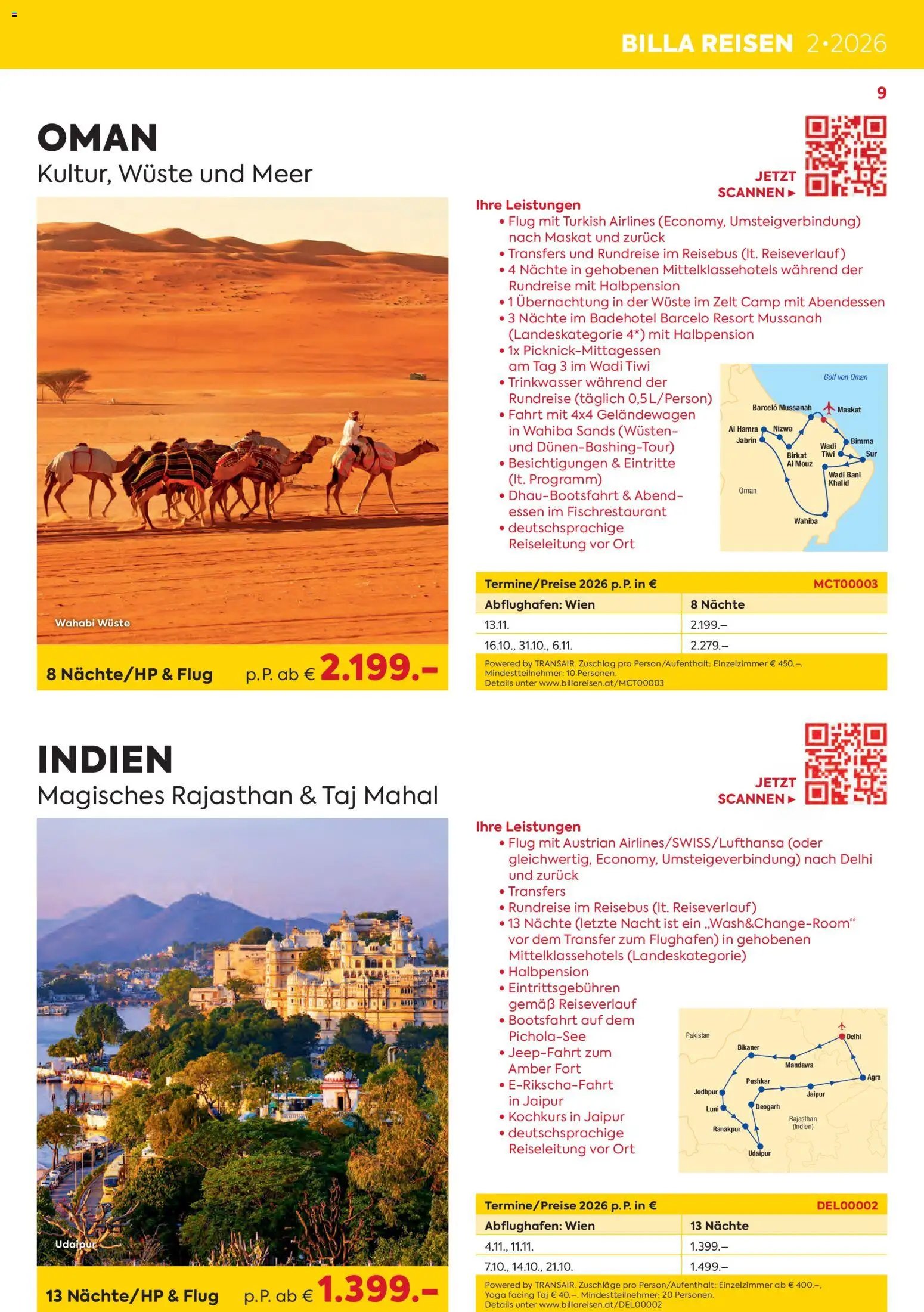 Billa- Billa Reisen Rundreise Highlights