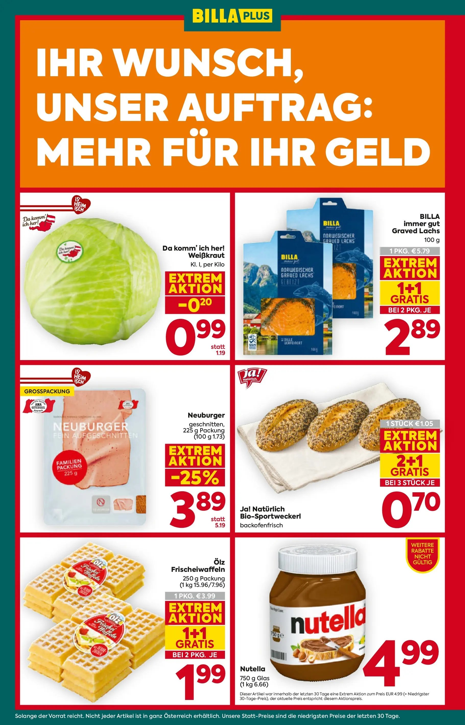 Billa Plus Flugblatt - Wien