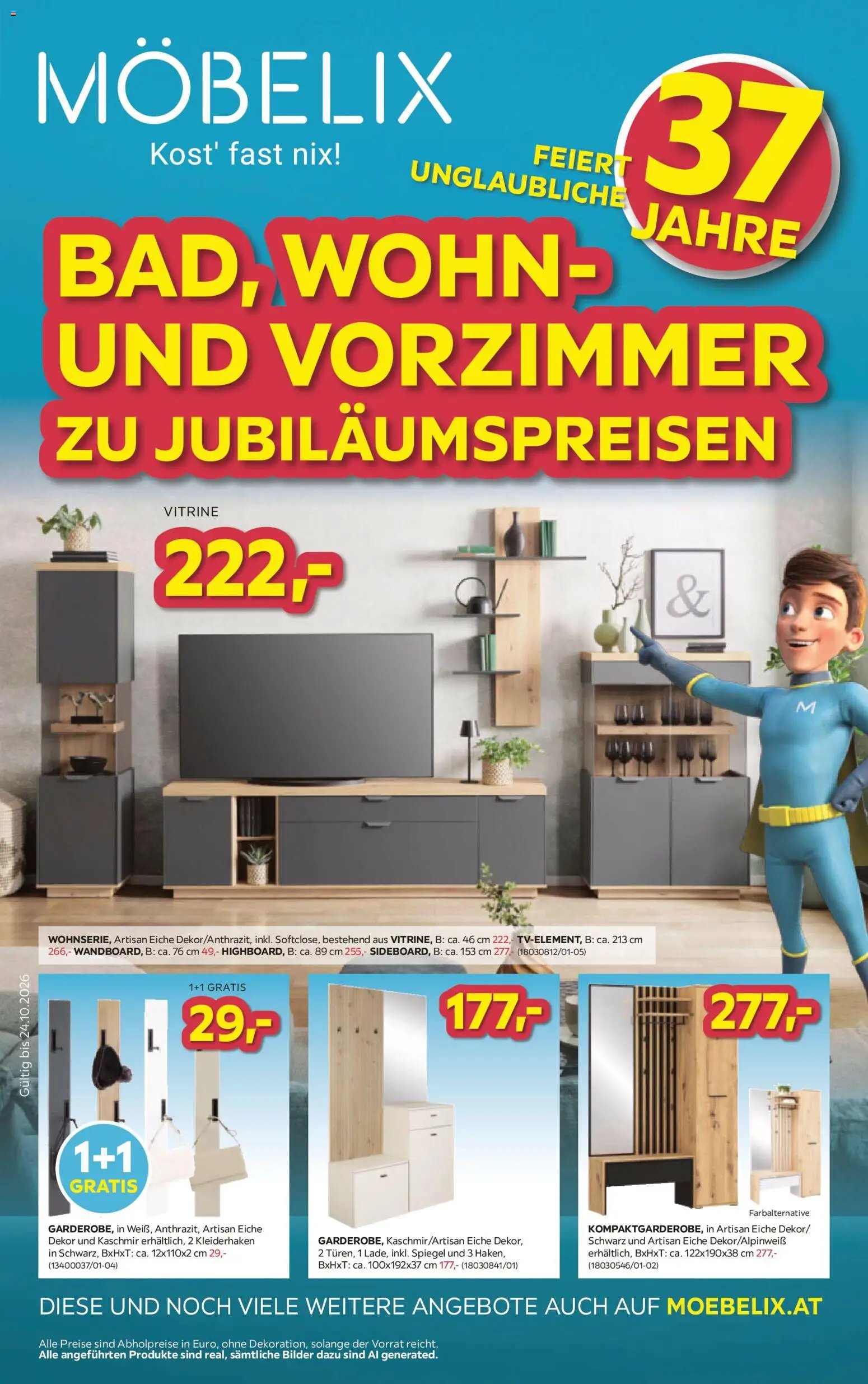 Möbelix BAD, WOHN- UND VORZIMMMEERR ZU JUBILÄUMSPREISEN